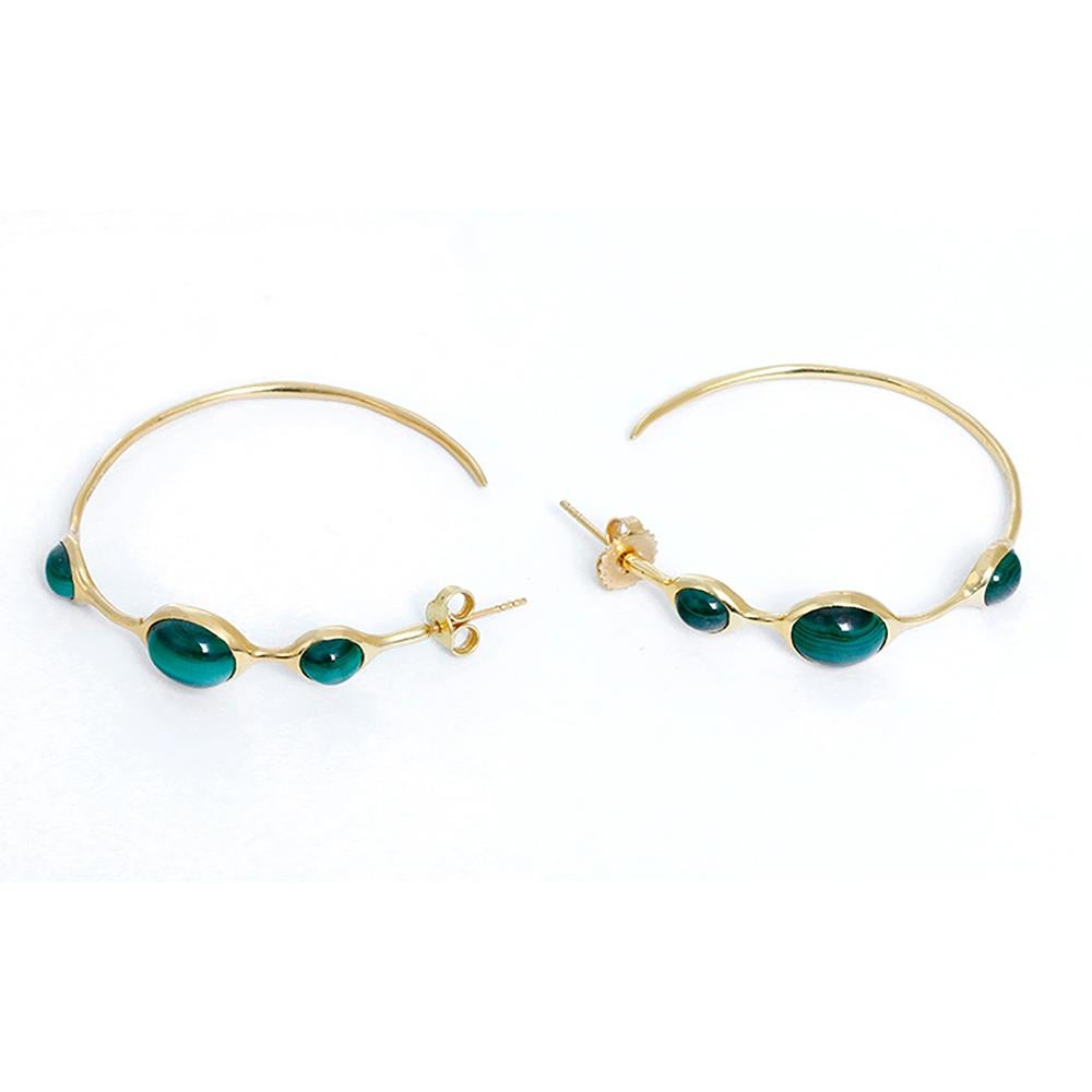 Women's Ippolita Malachite Gold Hoop Earrings