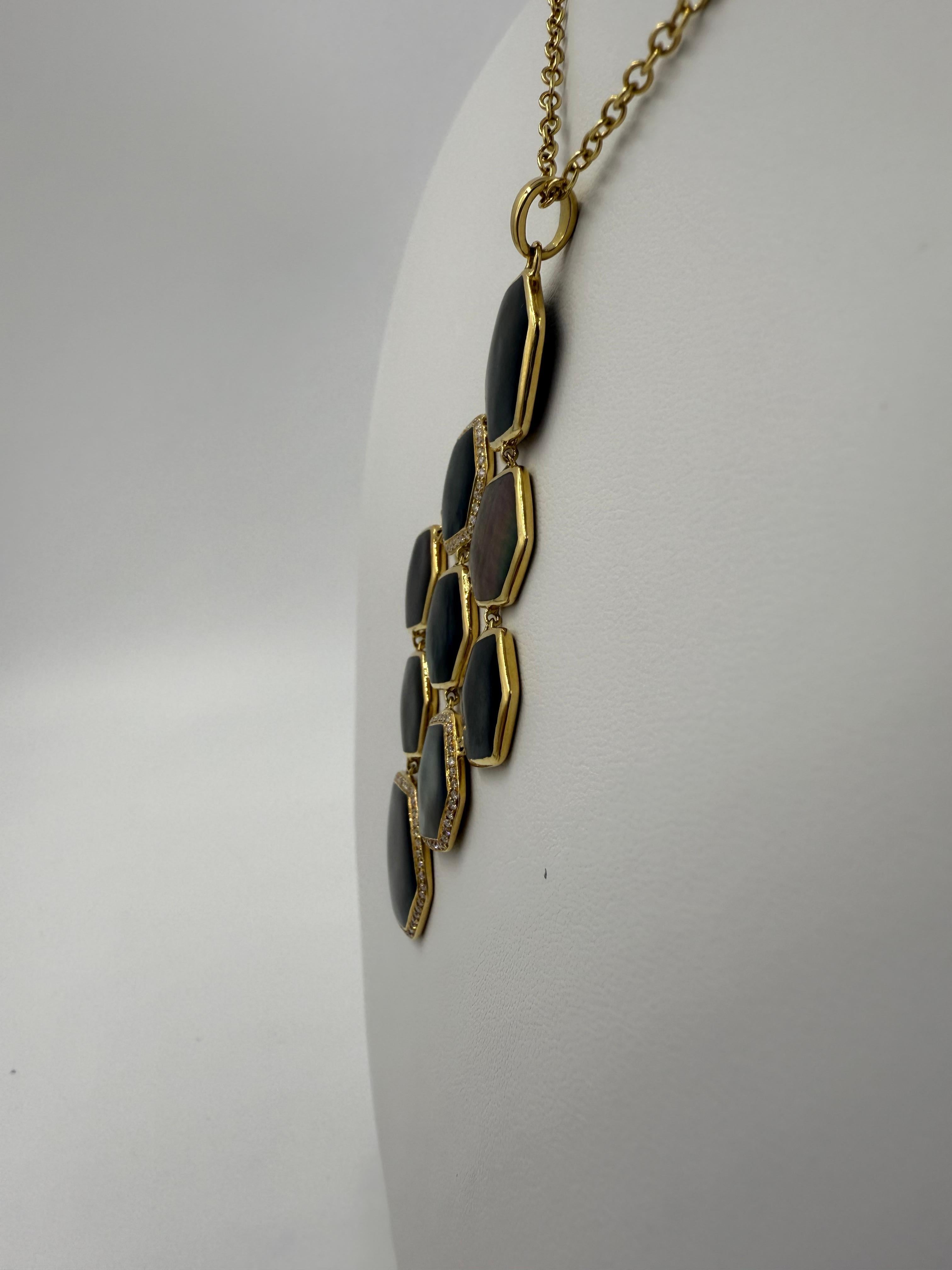 Ippolita Collier à pendentifs réversibles en or jaune, nacre et diamants en vente 1