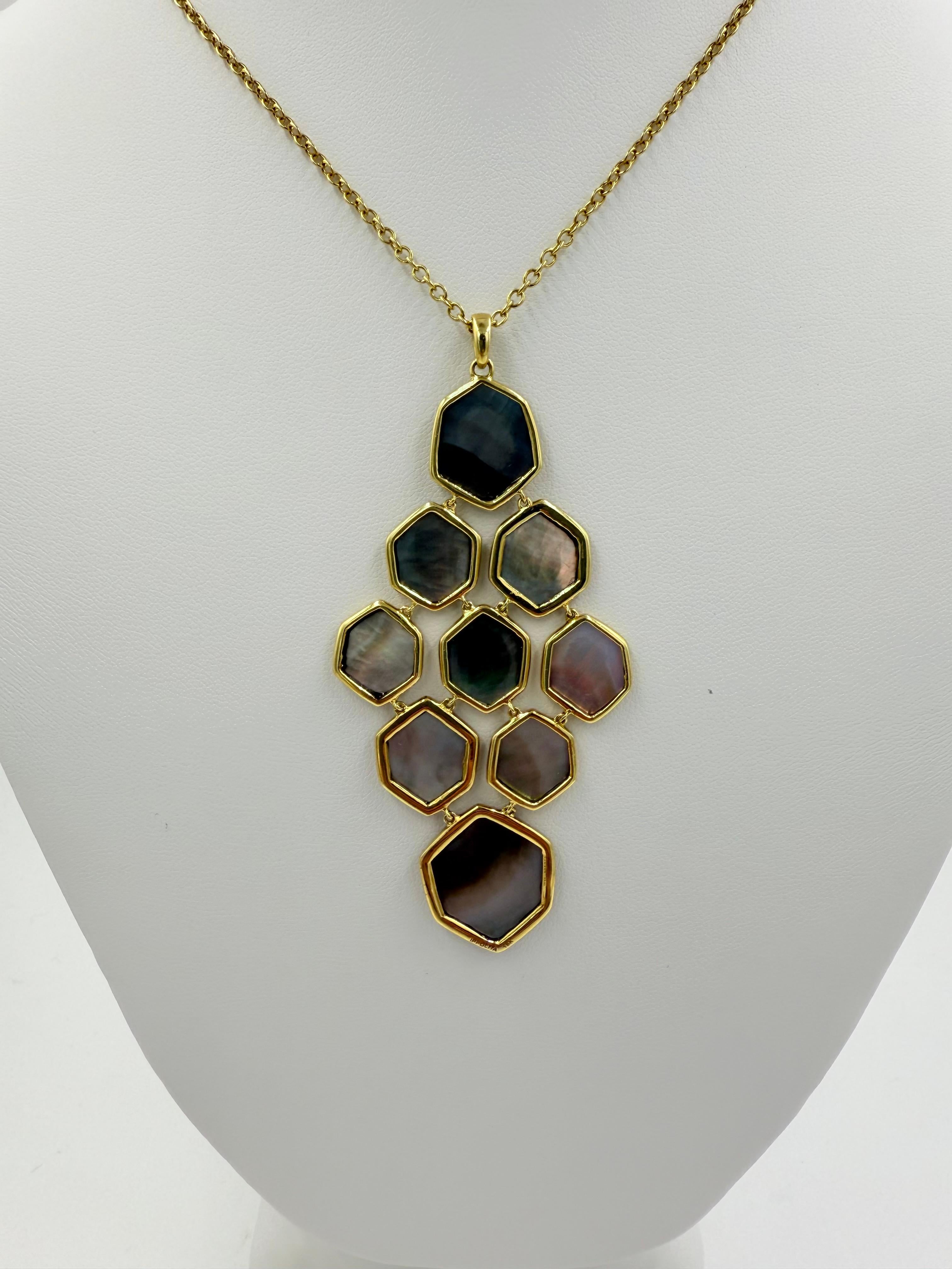 Ippolita Collier à pendentifs réversibles en or jaune, nacre et diamants en vente 3