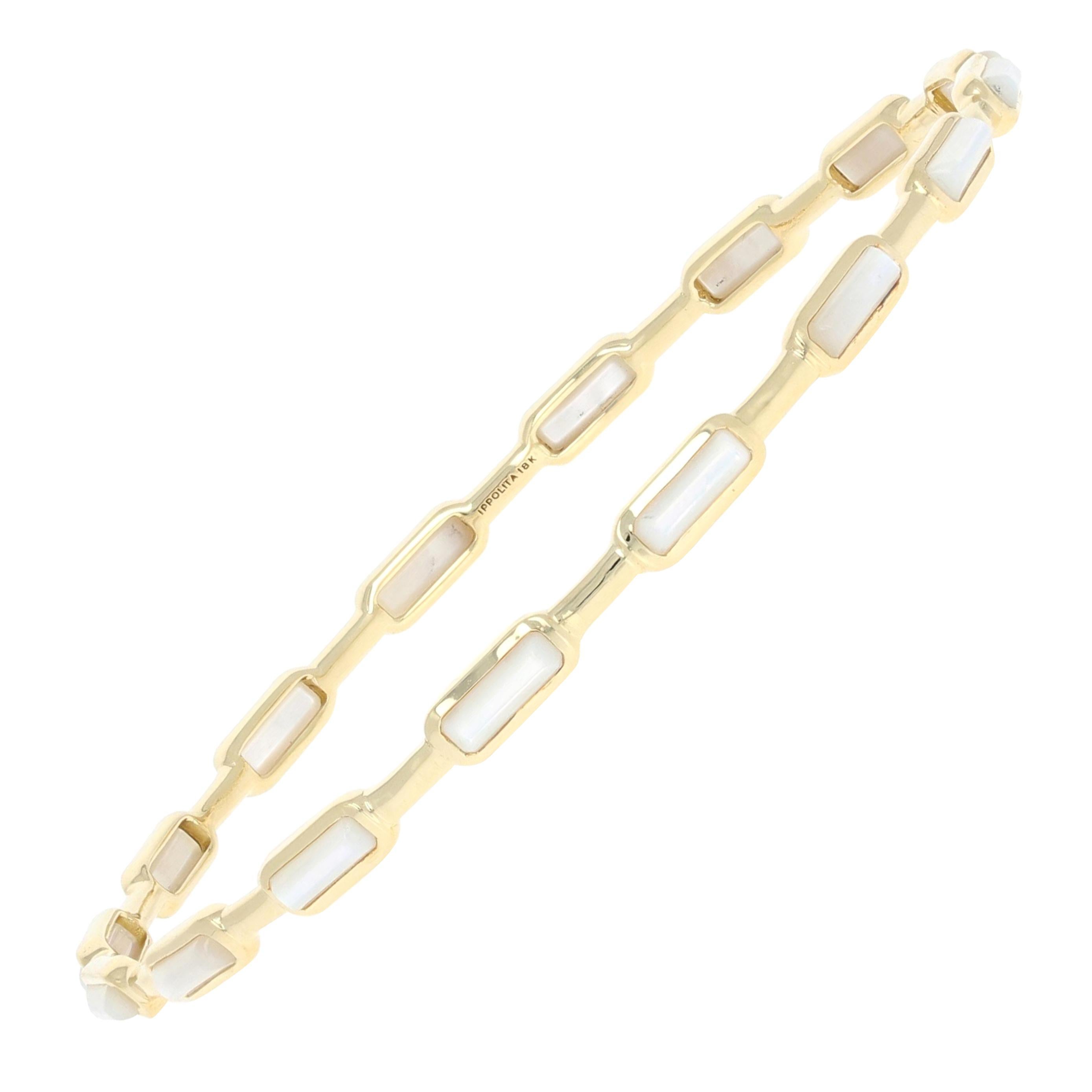 Ippolita Mother of Pearl Rock Candy Gelato Bracelet, 18 Karat Gold Bangle