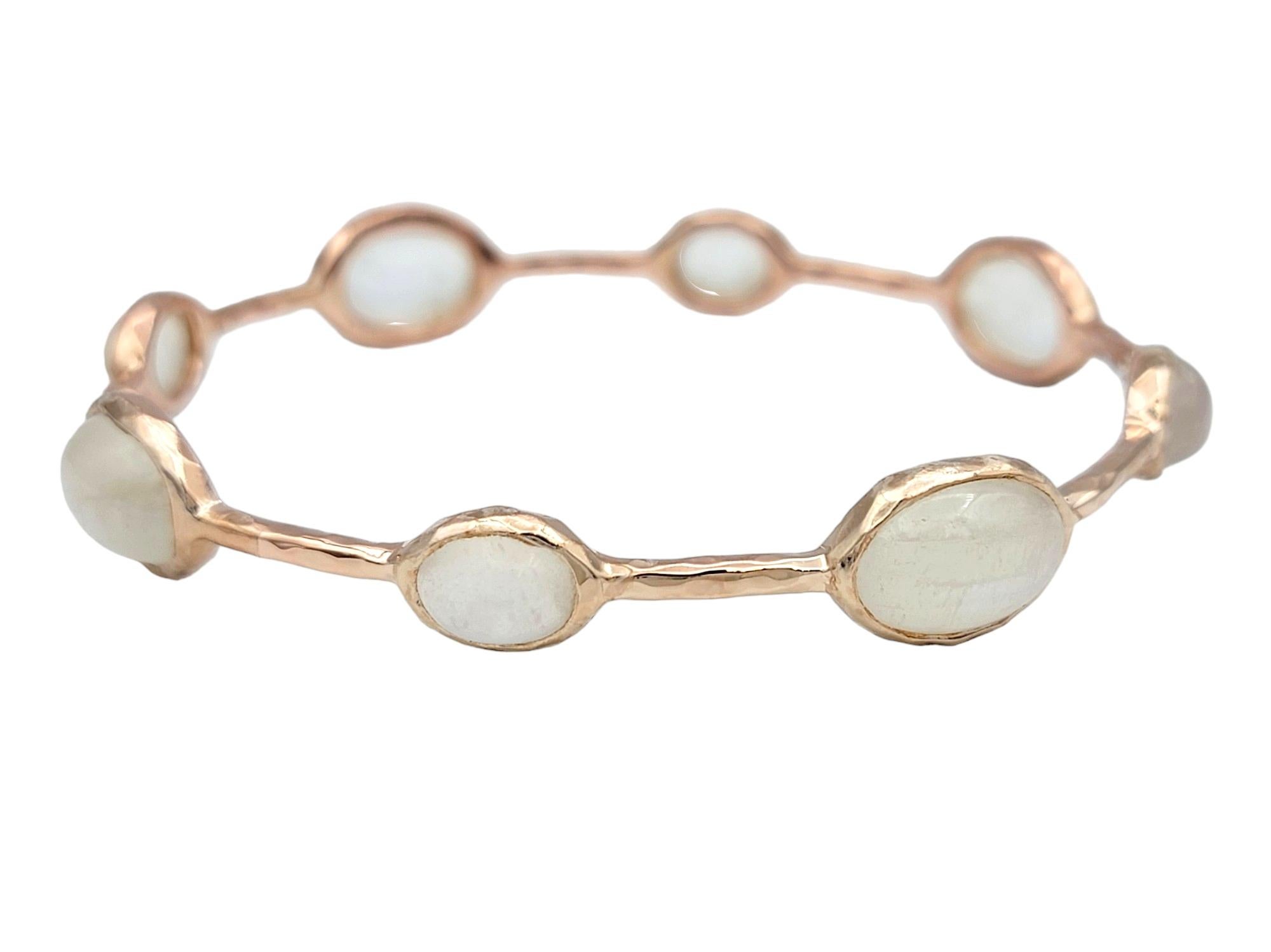 Exuding ethereal beauty and understated elegance, this Ippolita bangle bracelet is a captivating addition to any jewelry collection. Crafted in pink-toned sterling silver, the bracelet boasts a delicate hue that adds a subtle touch of femininity to