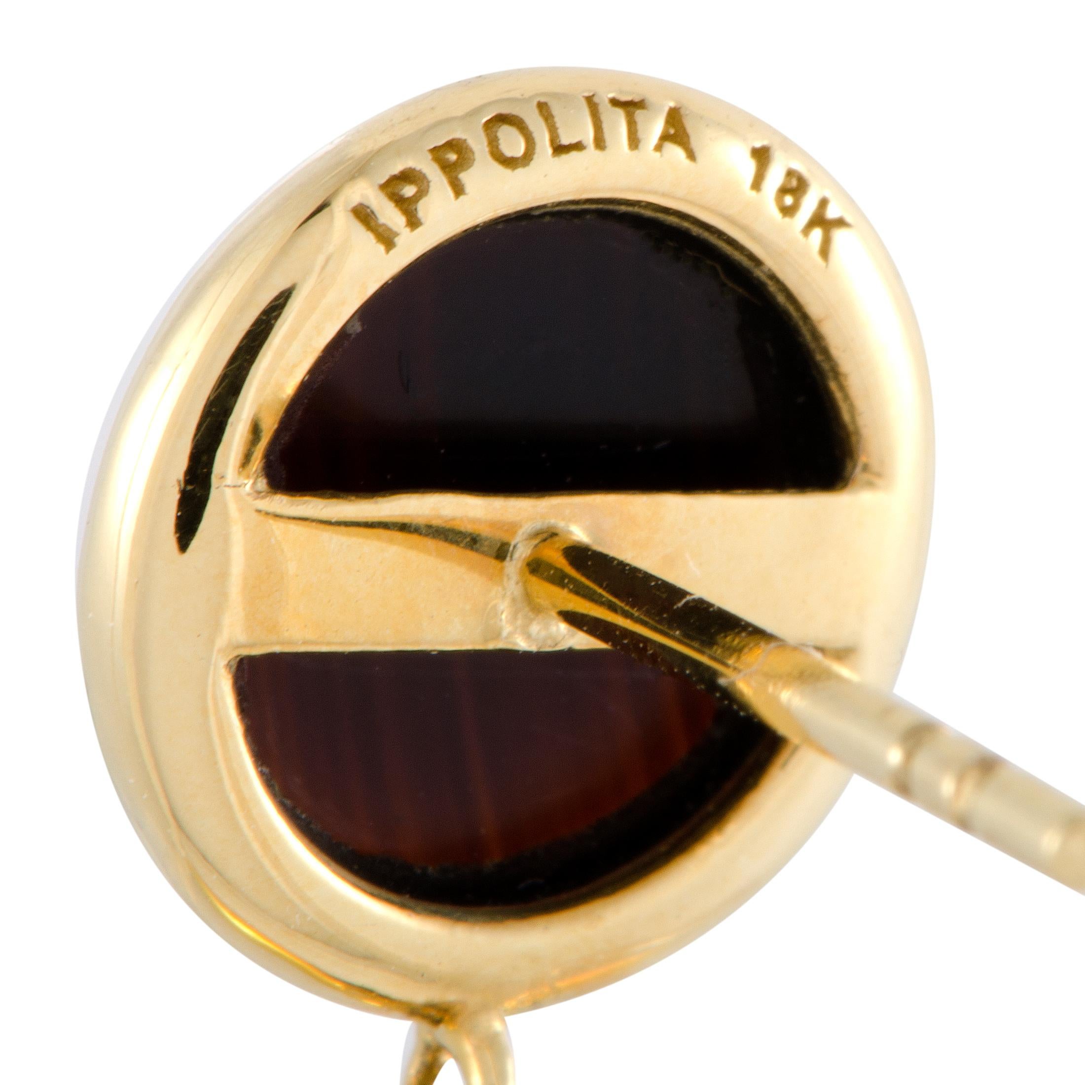 Women's Ippolita Polished Rock Candy 18 Karat Gold Onyx and Mother of Pearl Teardrop