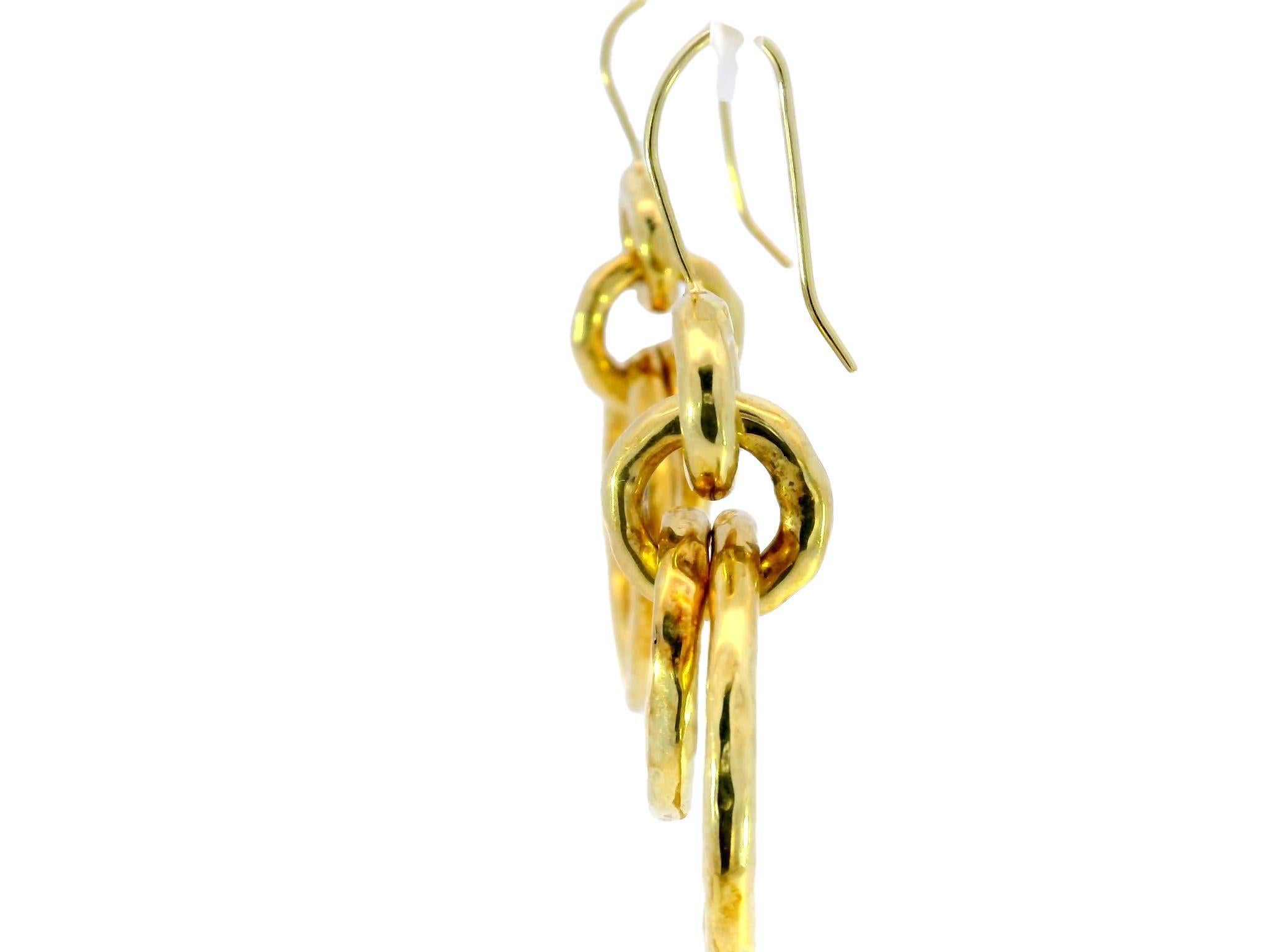 IPPOLITA Classico Puffy Hammered Jet Set Earrings in 18K Yellow Gold In Good Condition In Fairfield, CT