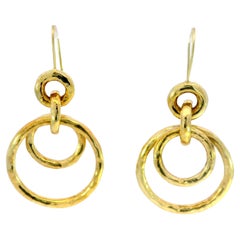 IPPOLITA Classico Puffy Hammered Jet Set Earrings in 18K Yellow Gold