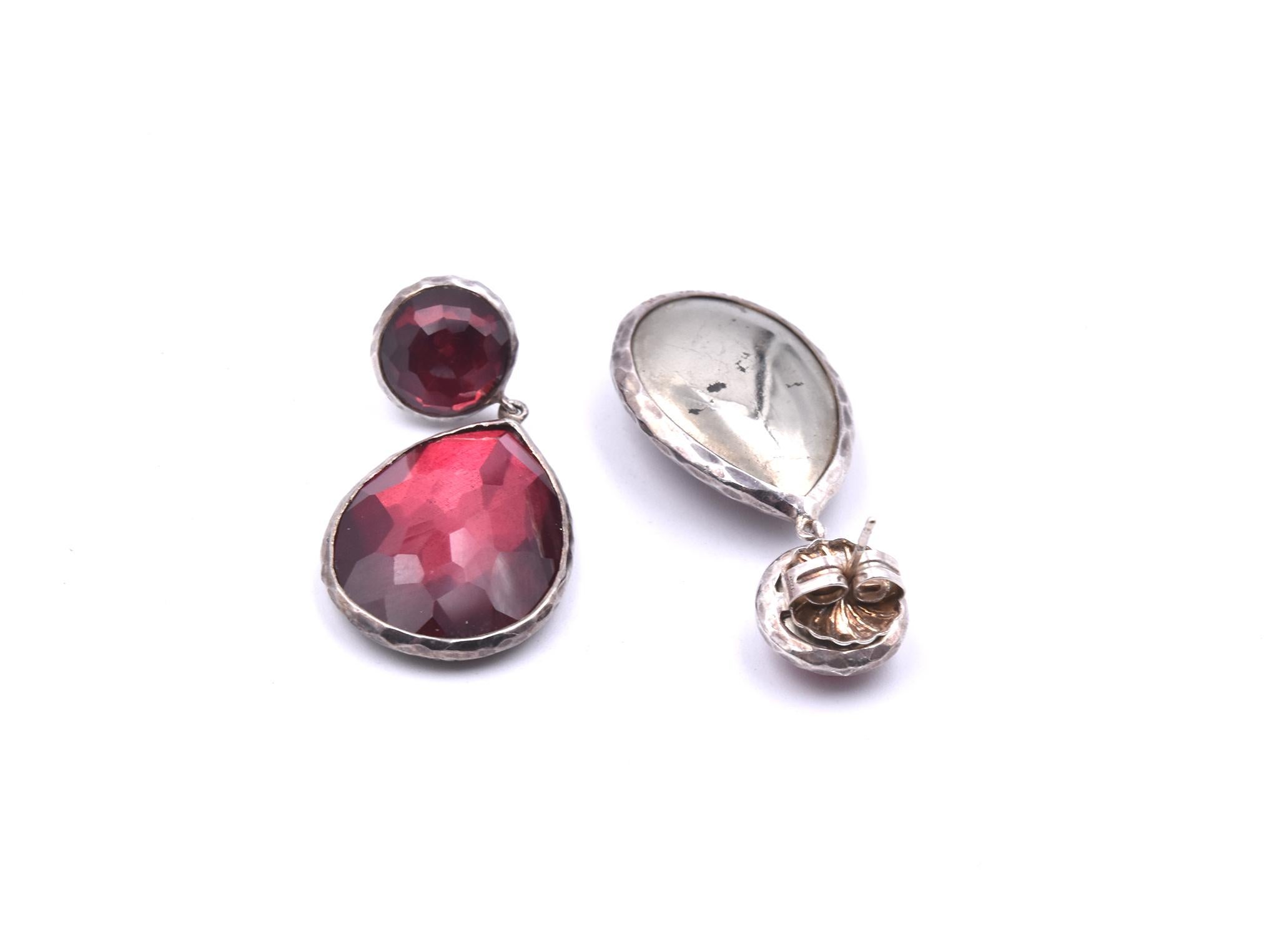 Oval Cut Ippolita Red Rock Crystal Earrings