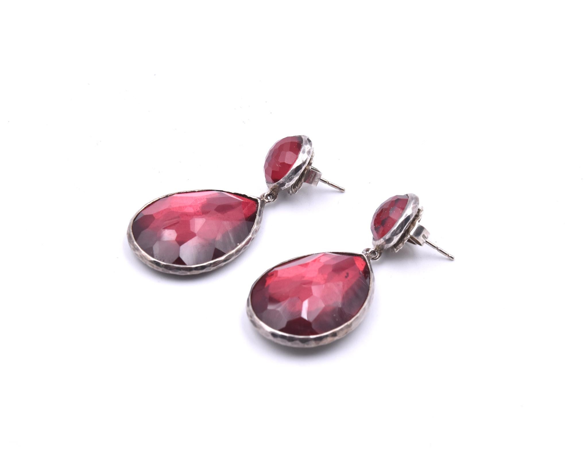 Ippolita Red Rock Crystal Earrings In Excellent Condition In Scottsdale, AZ