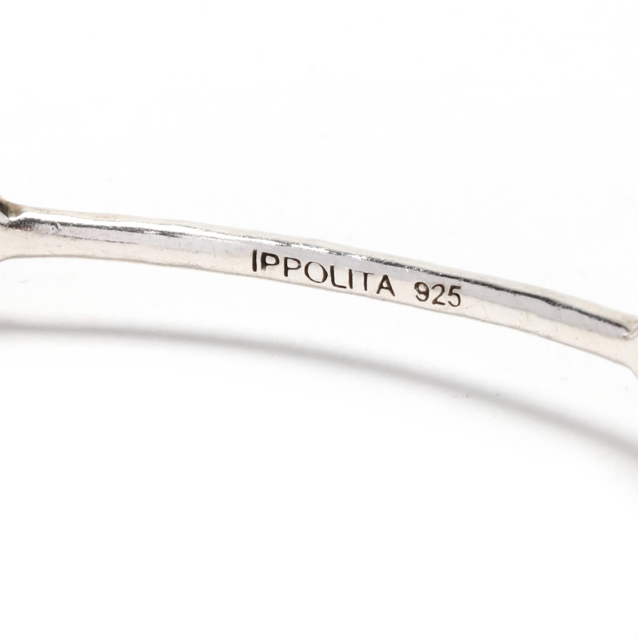 Ippolita Rock Candy Blue 5 Stone Bangle Bracelet, Sterling Silver, Length 8 Inch In Good Condition For Sale In McLeansville, NC