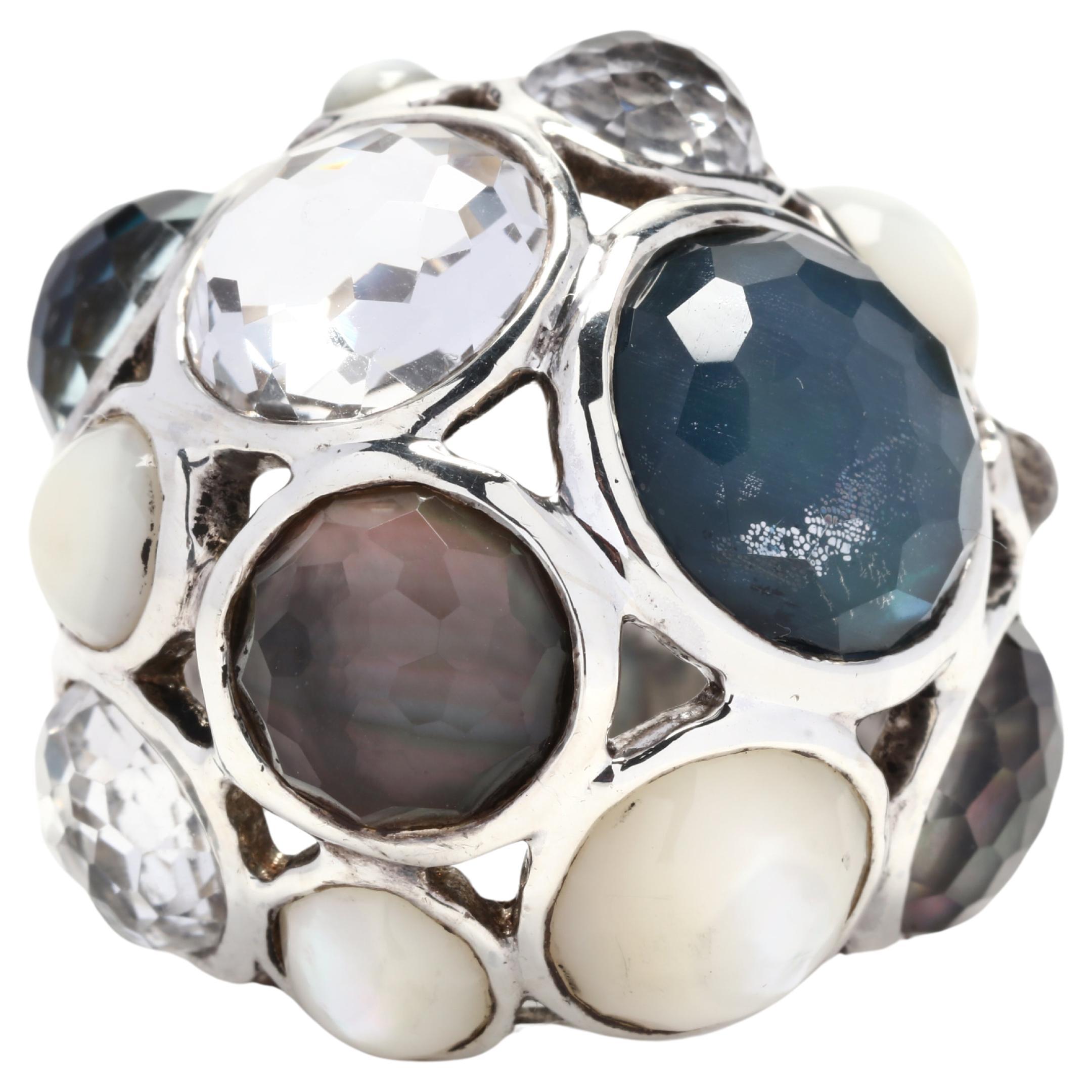 Ippolita Rock Candy Blue Dome Ring, Sterling Silver, Ring Size 6.25, Quartz  For Sale