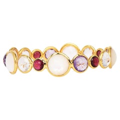 Ippolita Rock Candy Gemstones 18K Yellow Gold Beaded Bangle Bracelet