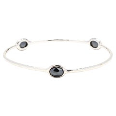 Ippolita Rock Candy Hematite 3 Stone Bangle, Sterling Silver, Length 7.75 Inch