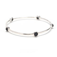 Ippolita, bracelet jonc à 5 pierres en argent sterling et hématite Rock Candy