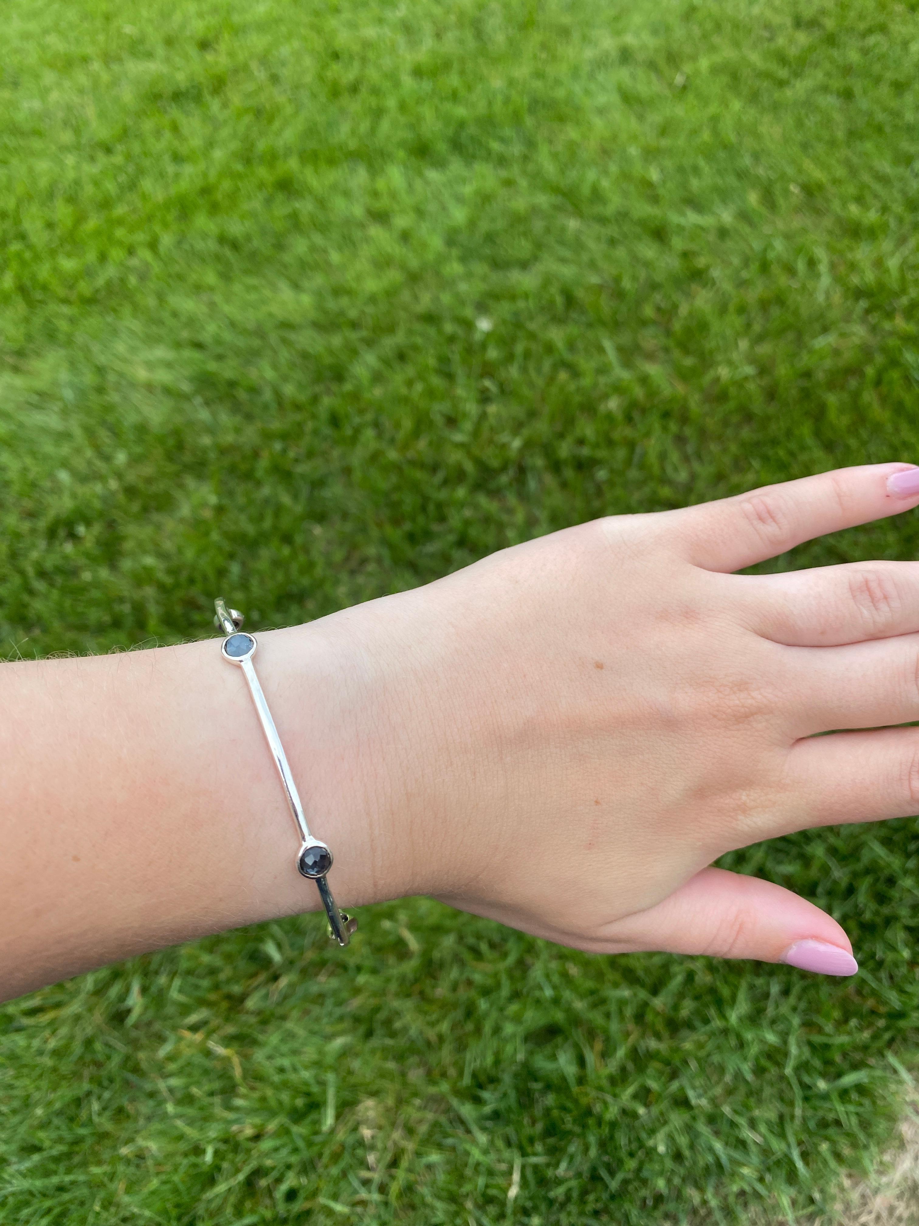 Women's Ippolita Rock Candy Hematite 5 Stone Bangle Bracelet, Sterling Silver For Sale
