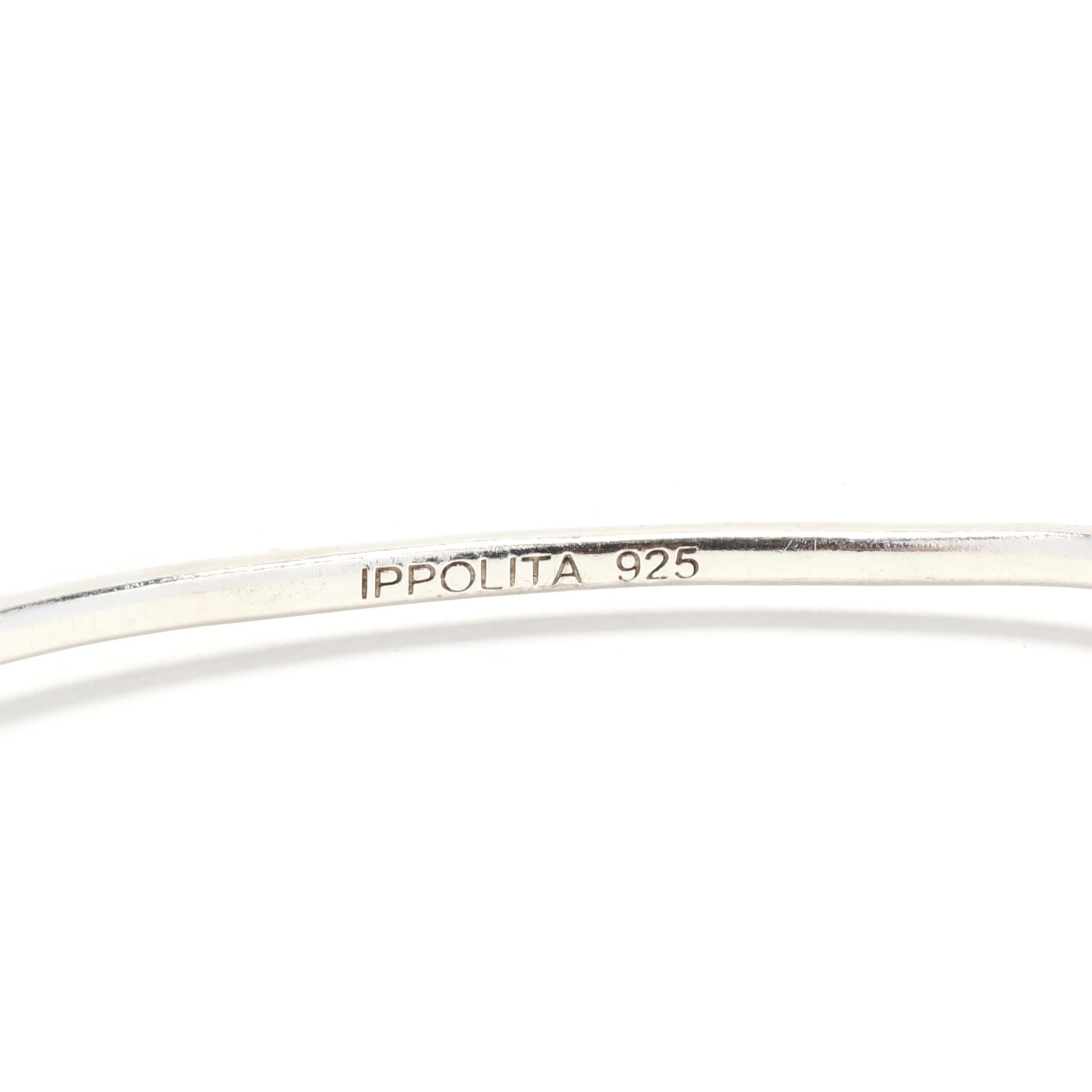Women's or Men's Ippolita Rock Candy Hematite Bangle Bracelet, Sterling Silver, Length 7.75 Inch  For Sale