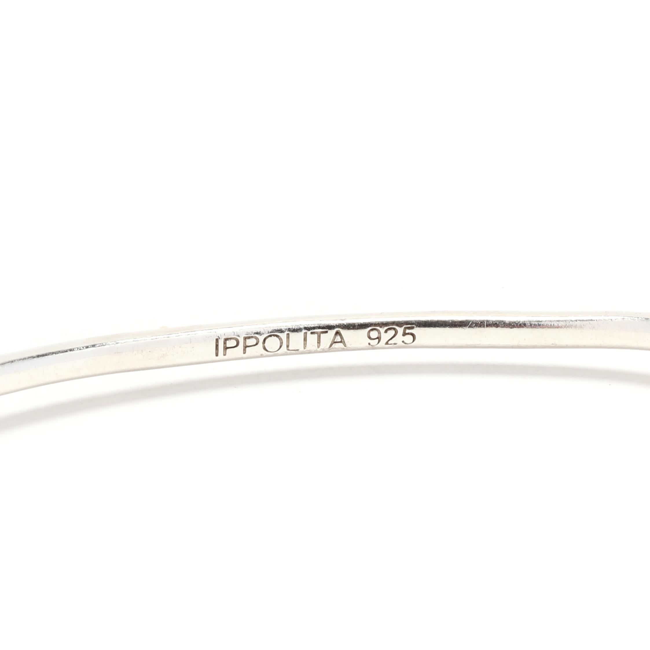 Women's Ippolita Rock Candy Hematite Bangle Bracelet, Sterling Silver, Length 7.75 Inch For Sale