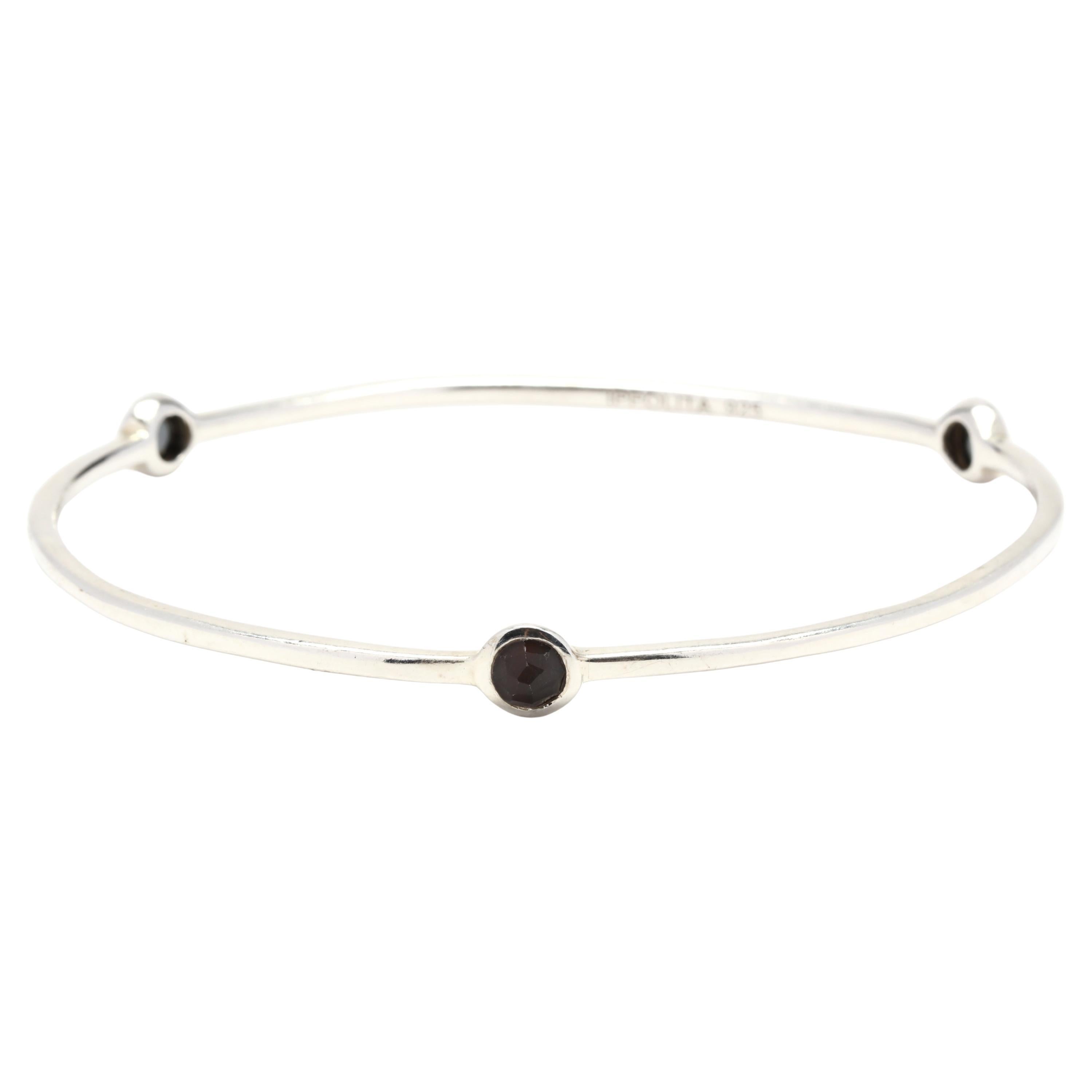 Ippolita Rock Candy Hematite Bangle Bracelet, Sterling Silver, Length 7.75 Inch