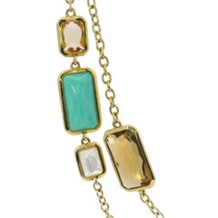 Ippolita Rock Candy Layered Halskette 18K Gelbgold 40" Länge Multi-Stones