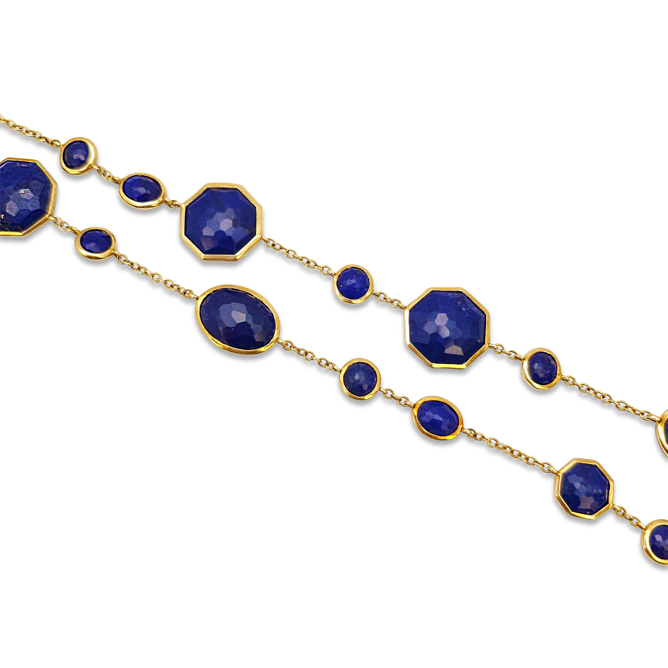 Ippolita 'Rock Candy Lollipop' Gold and Lapis Necklace In Excellent Condition In New York, NY