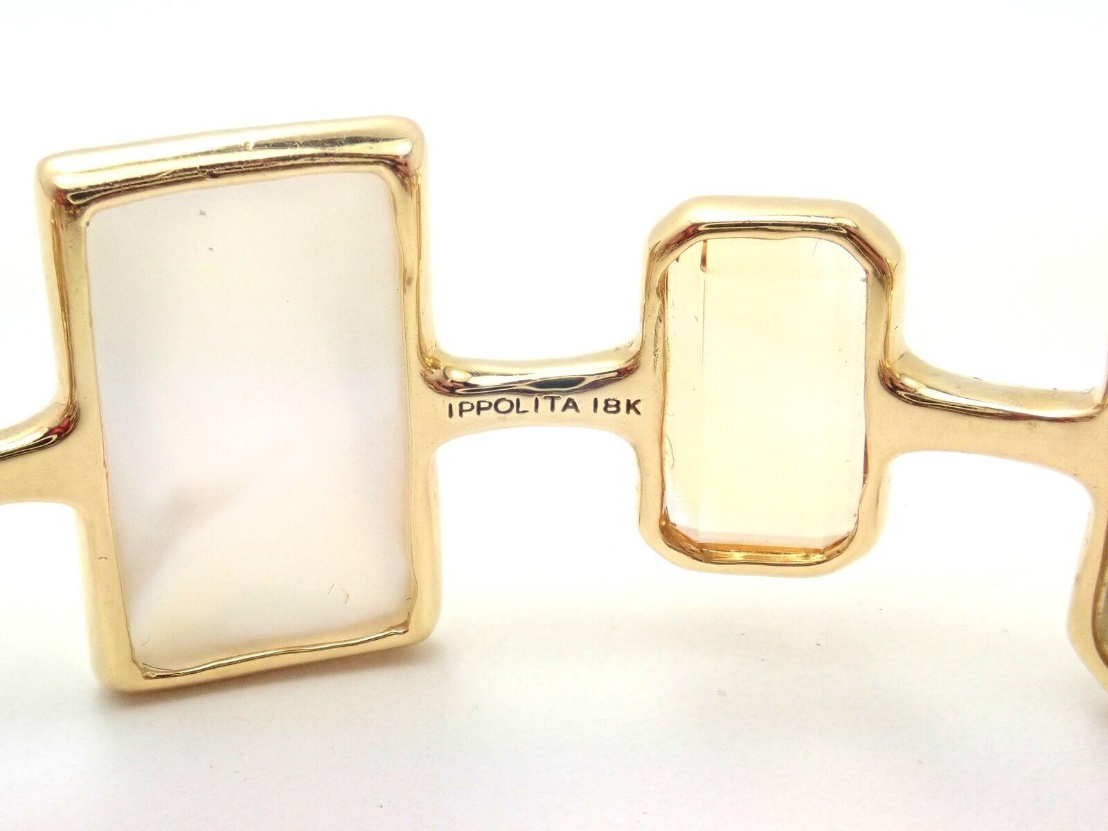 Ippolita Rock Candy Newport Yellow Gold Large Quartz Bangle Bracelet For Sale 3