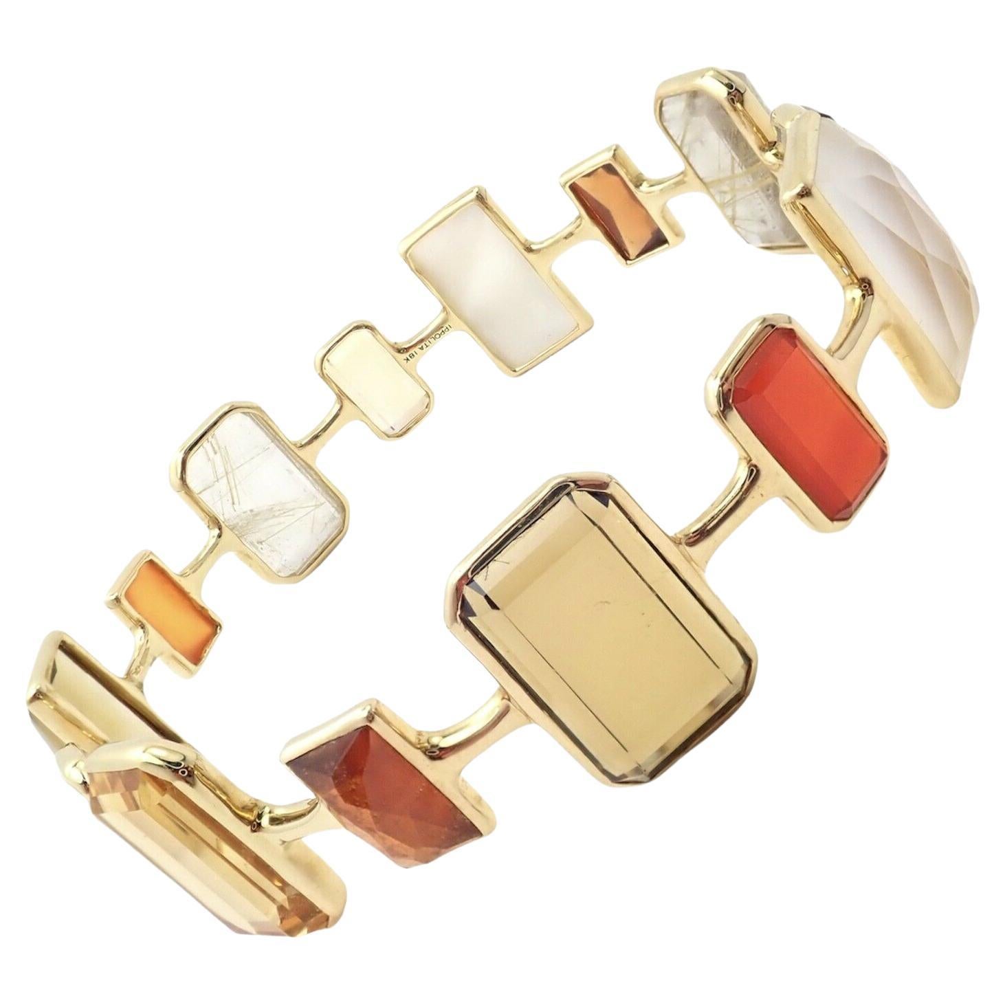 Ippolita Rock Candy Newport Bracelet jonc jonc en or jaune avec grand quartz
