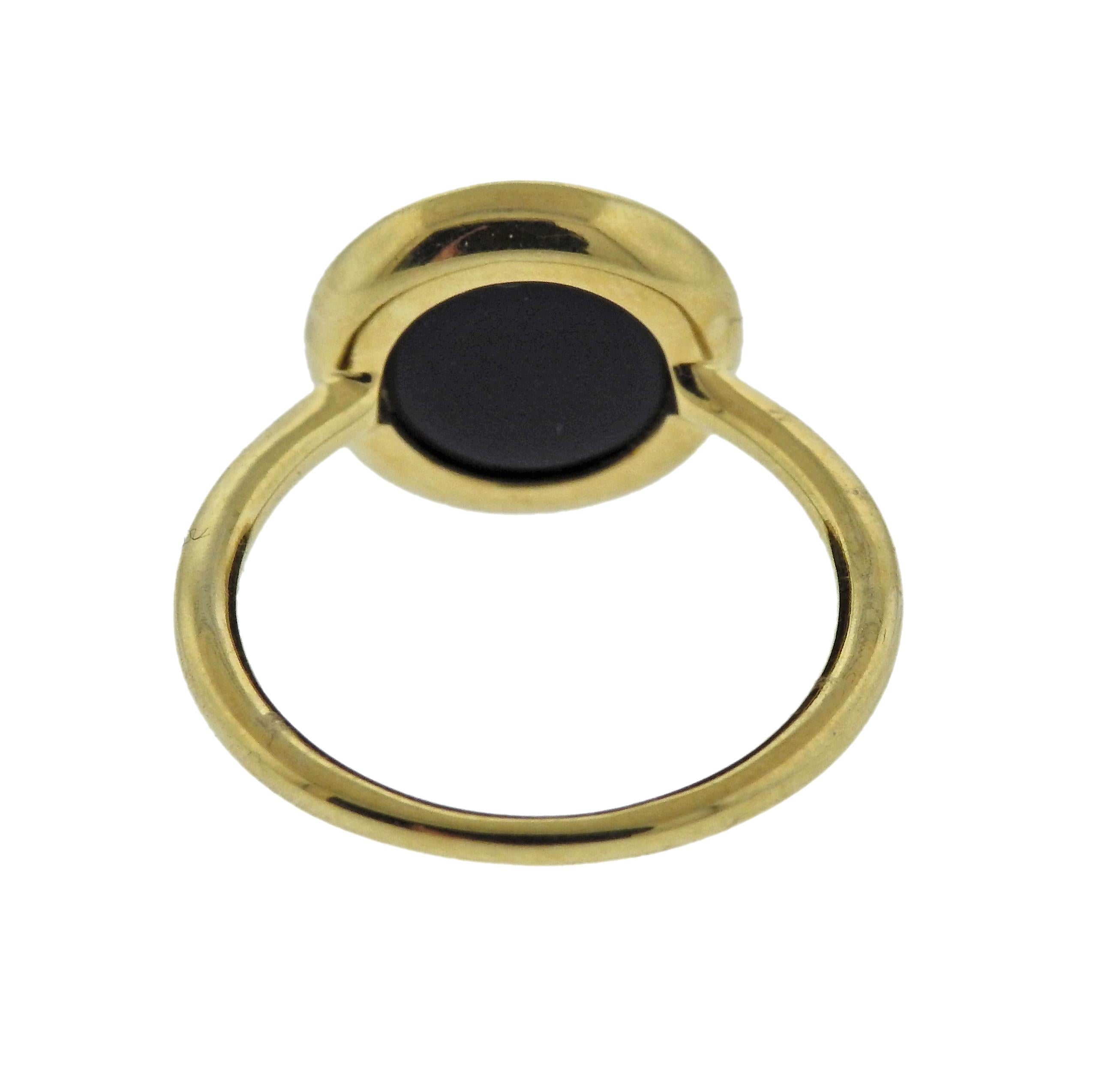 Ippolita Rock Candy Onyx Diamond Crystal Shell Gold Ring In New Condition In Lambertville, NJ
