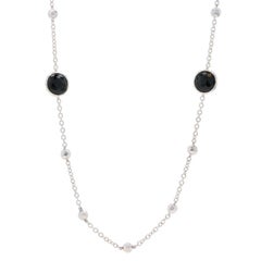 Ippolita Rock Candy Onyx Station Necklace 37 1/4" - Ster 925 Dbl Checkerboard Rd