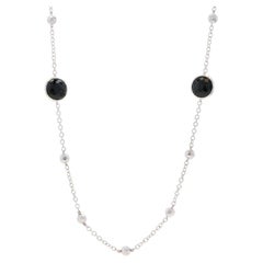 Ippolita Rock Candy Onyx Station Necklace 37 1/4" - Ster 925 Dbl Checkerboard Rd