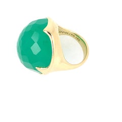 Ippolita Rock Candy "Prince" 18k Gold & Green Chalcedony Ring, Size 7