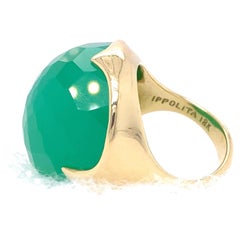 Ippolita Rock Candy "Prince" 18k Gold & Green Chalcedony Ring, Size 7
