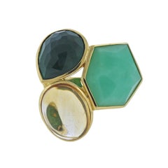 Ippolita Rock Candy Riviera Sky Green Gemstone Citrine Gold Ring