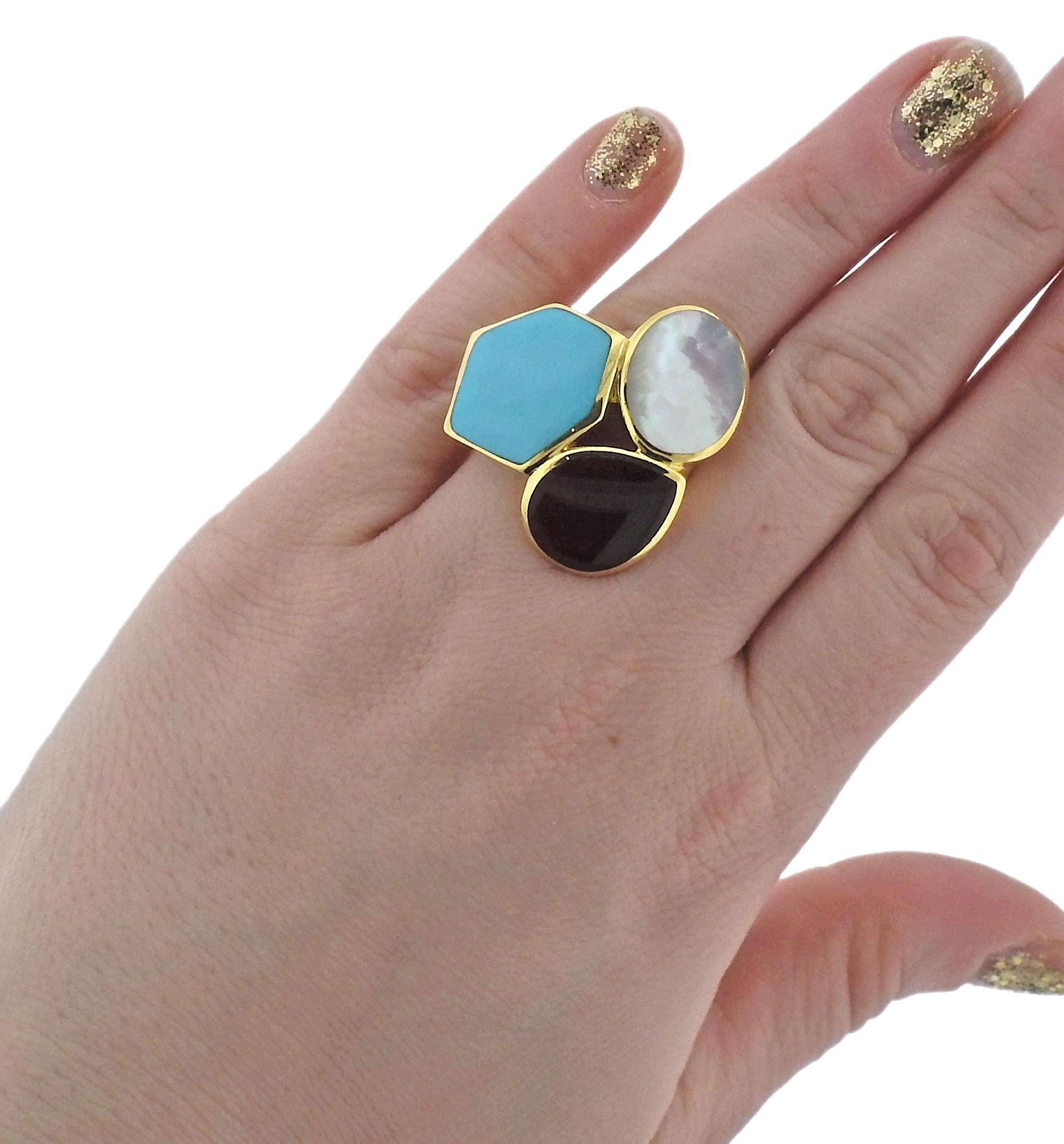 Women's Ippolita Rock Candy Riviera Sky Turquoise Carnelian Gold Ring