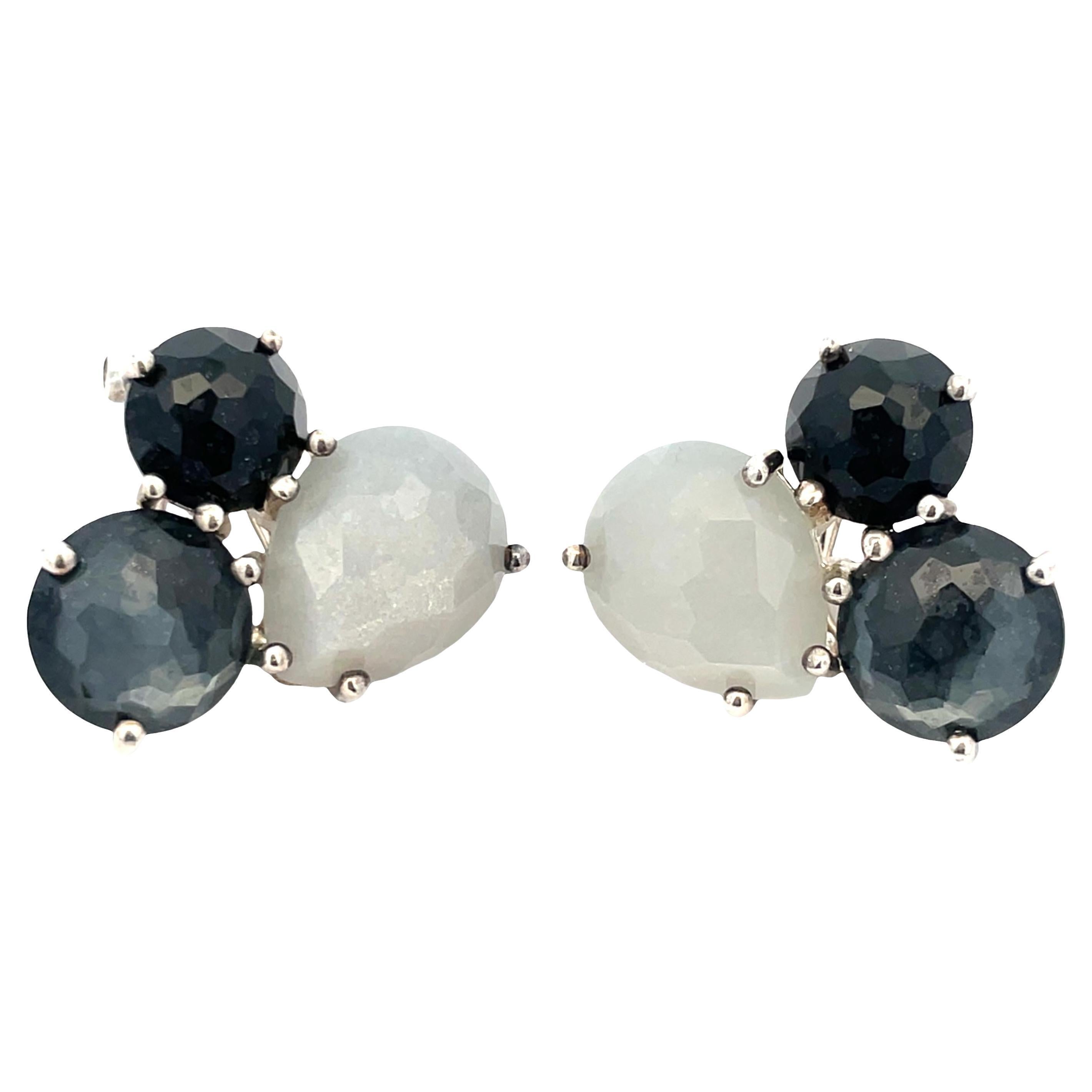 Pendientes Ippolita Rock Candy de plata de ley con piedra de luna, ónix y hematites en venta