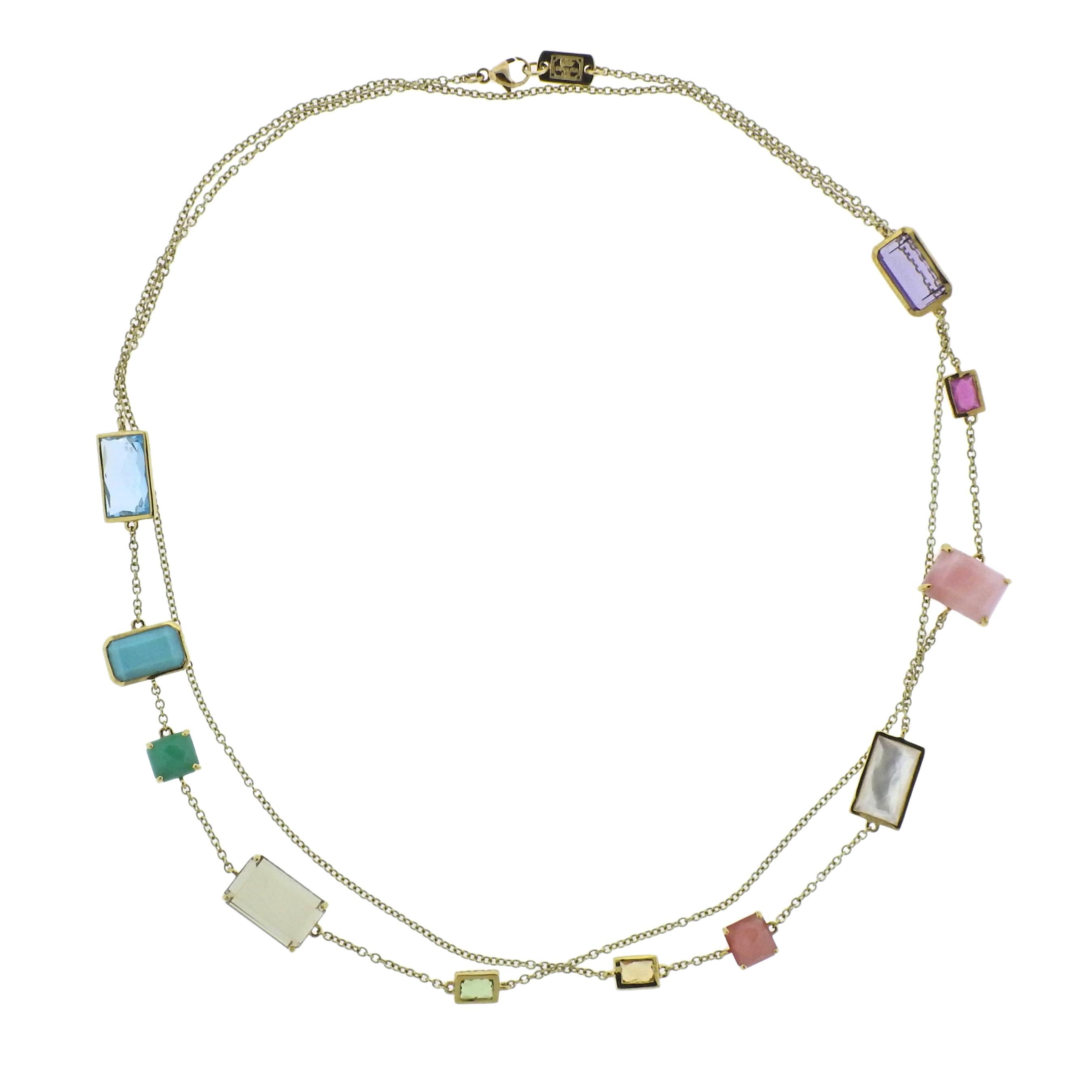 Ippolita Rock Candy Summer Rainbow Gemstone Gold Necklace