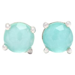 Ippolita Rock Candy Turquoise Clear Quartz Stud Earrings, Sterling Silver