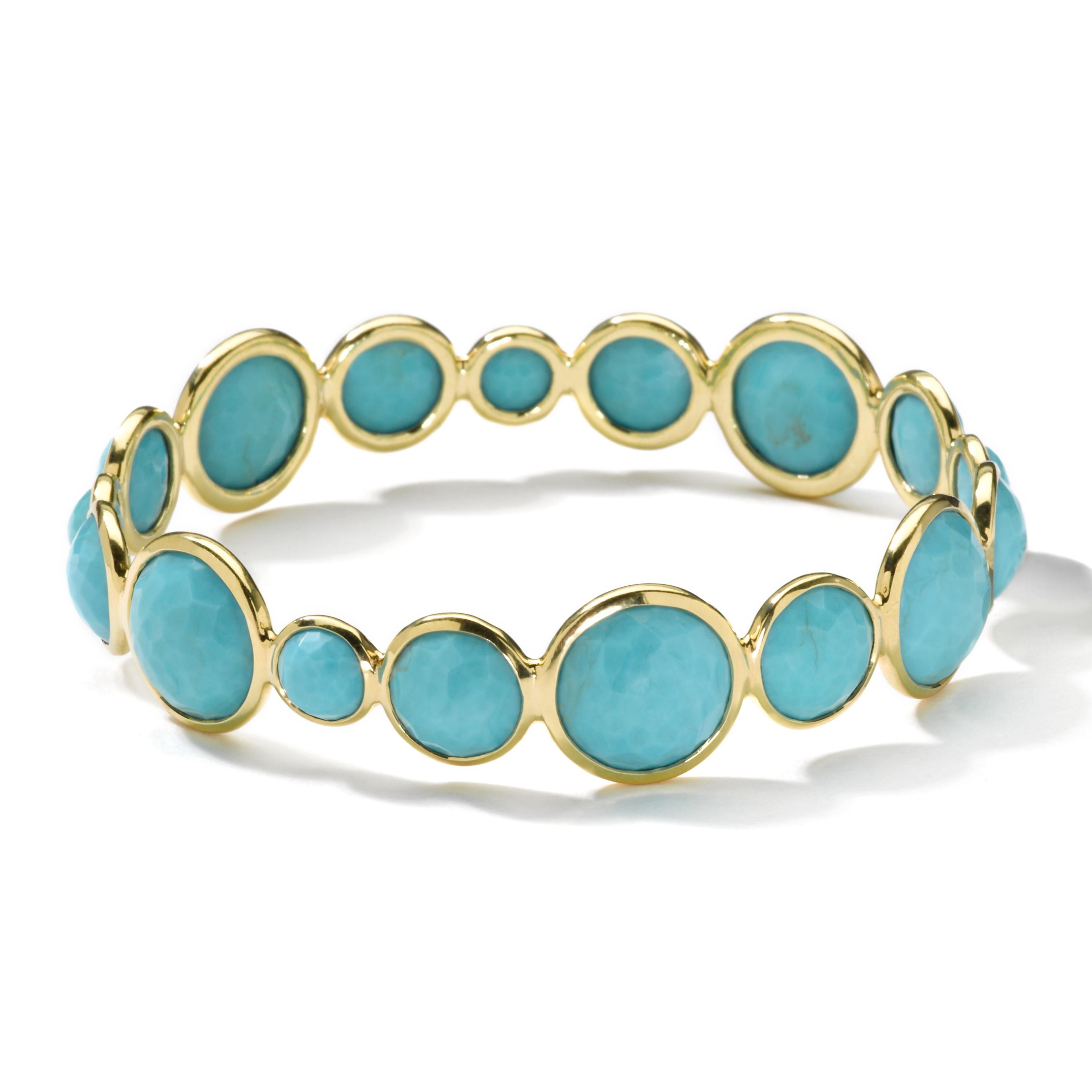 Ippolita Rock Candy Turquoise Station Bangle Bracelet In New Condition In Princeton, NJ