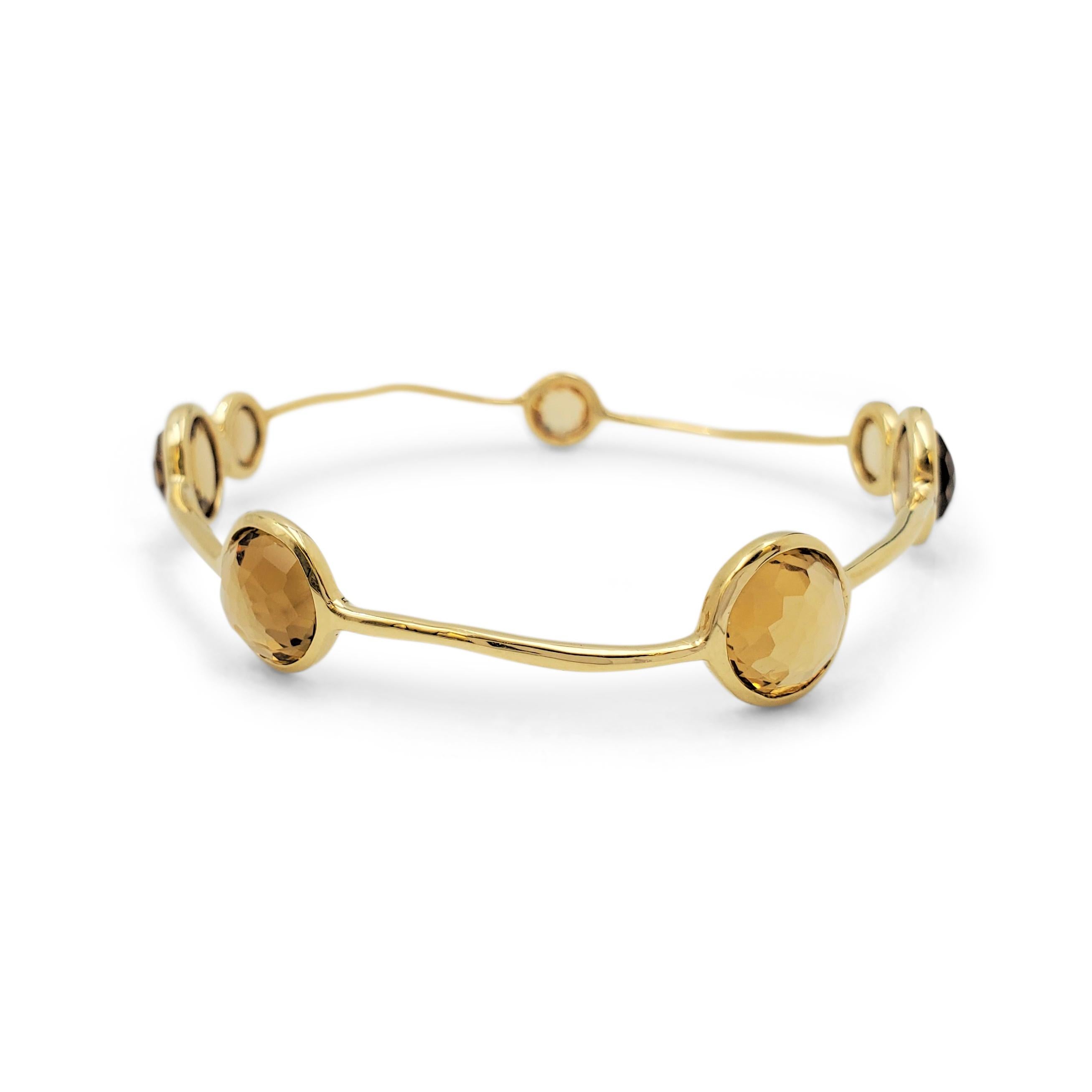 Rose Cut Ippolita 'Rock Candy' Yellow Gold and Citrine Bangle