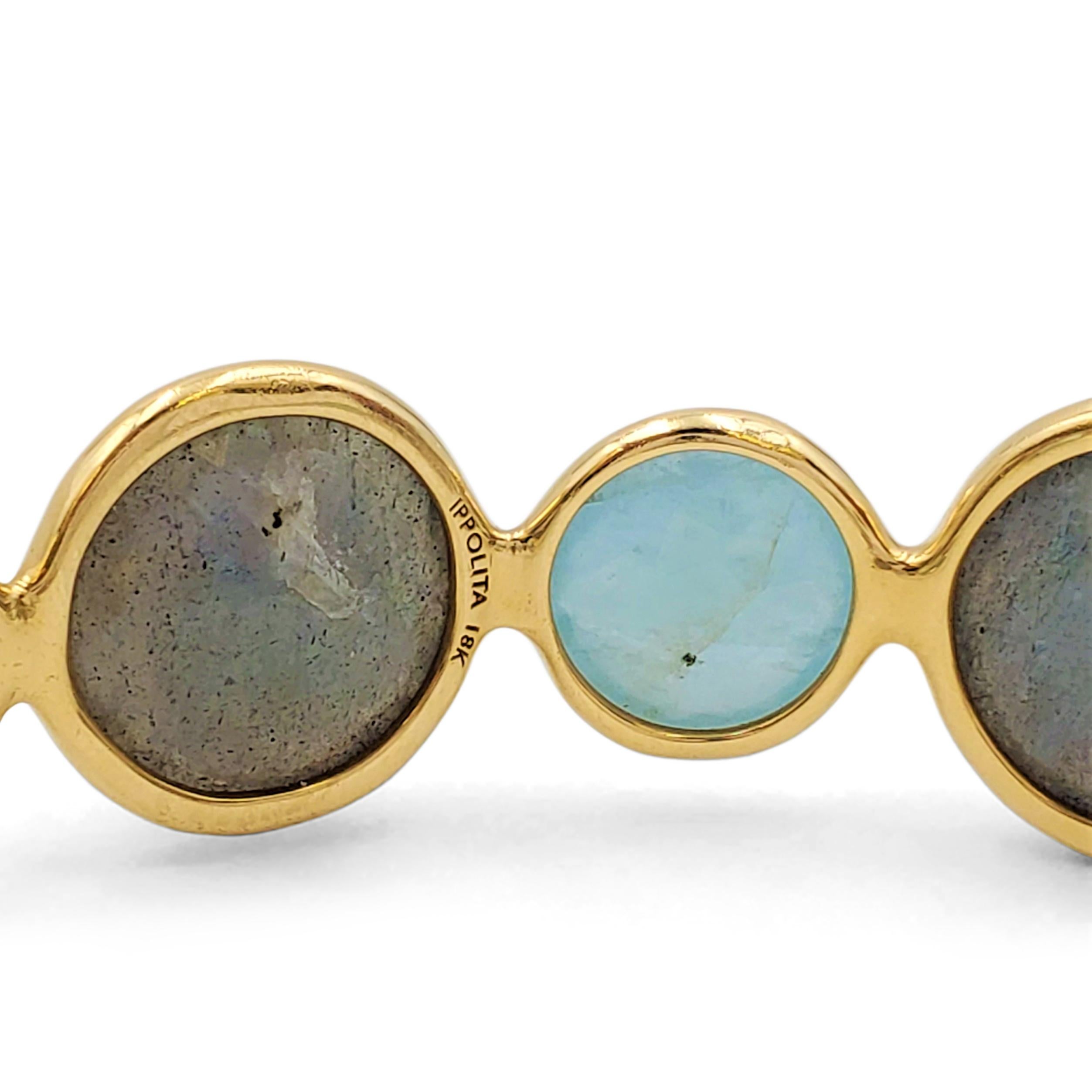 Ippolita 'Rock Candy' Yellow Gold and Multi-Gemstone Bangle In Excellent Condition In New York, NY