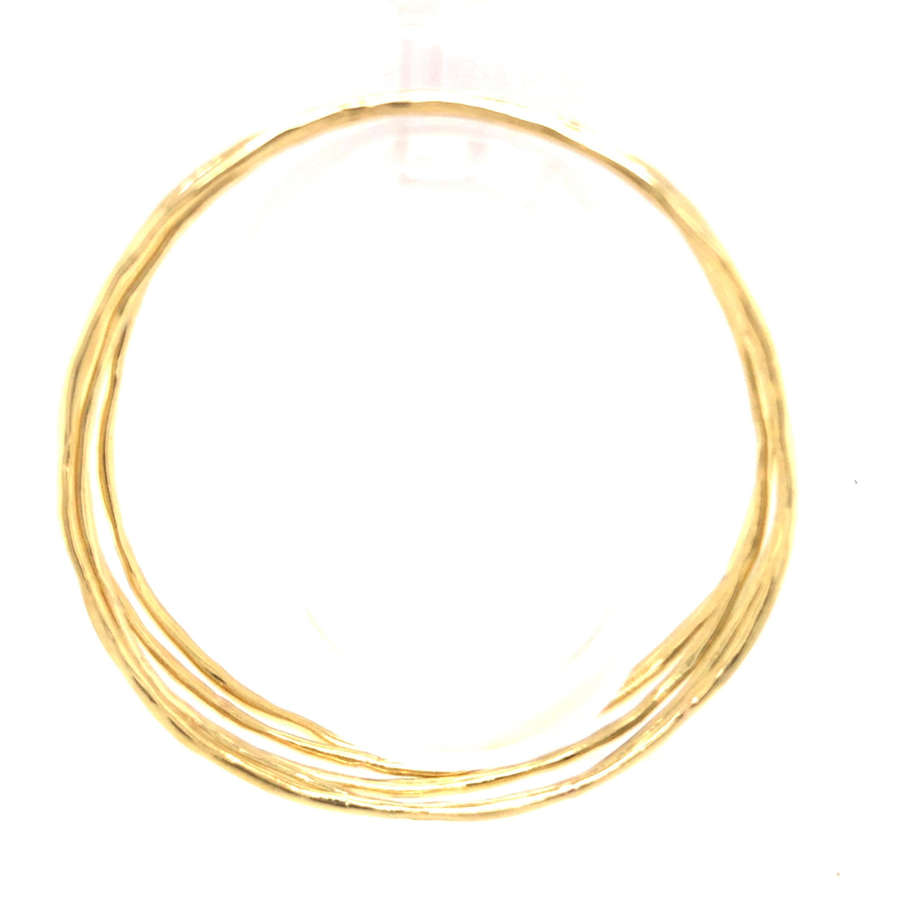 Ippolita set of (5) Wavy Bangles 18K Yellow Gold In Good Condition For Sale In Boca Raton, FL