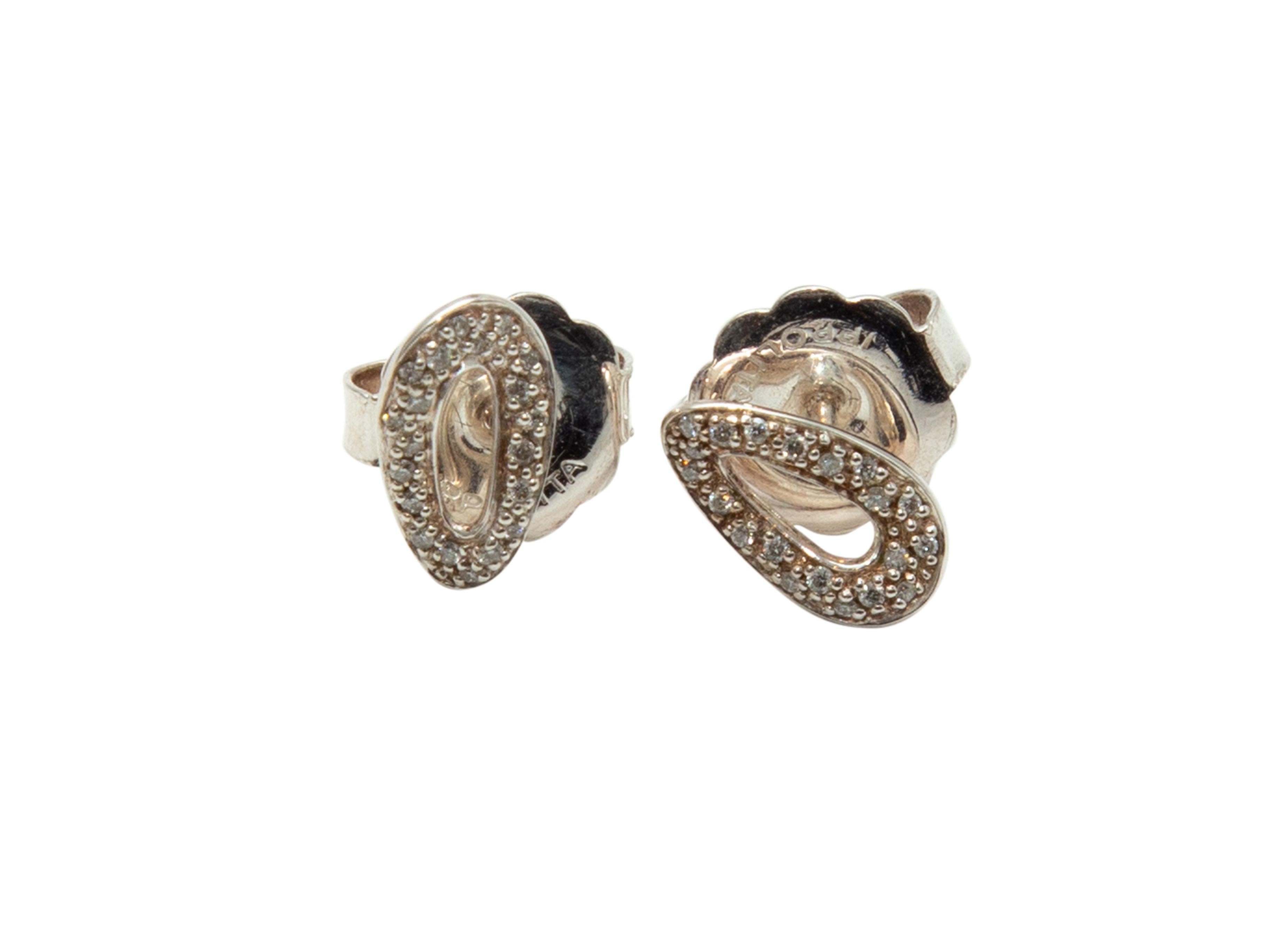 Ippolita Silver Diamond Cherish Stud Earrings In Excellent Condition In New York, NY