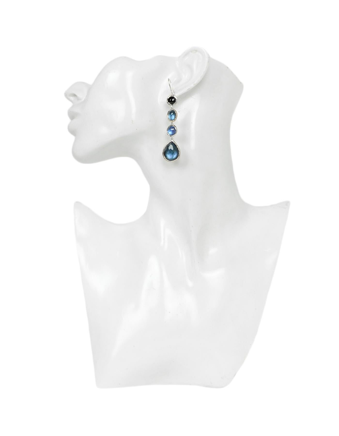Ippolita Silver Onyx and Blue Mother of Pearl Hanging Drop Earrings

Color: Silver, Blue, Black
Materials: Silver, Onyx, Mother of Pearl
Hallmarks: 