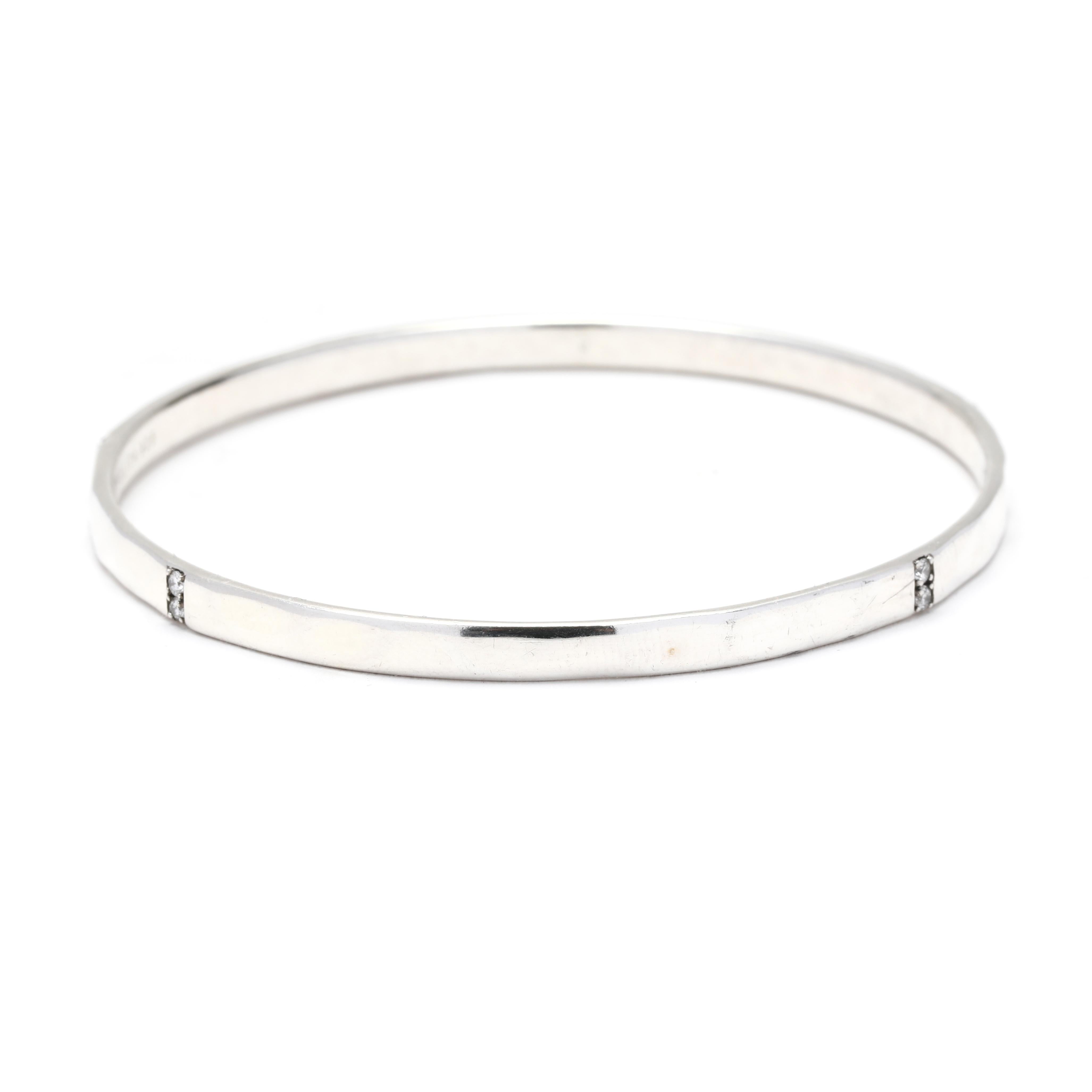 Ippolita Stardust .20ctw Diamond Sterling Silver Bangle Bracelet In Good Condition For Sale In McLeansville, NC