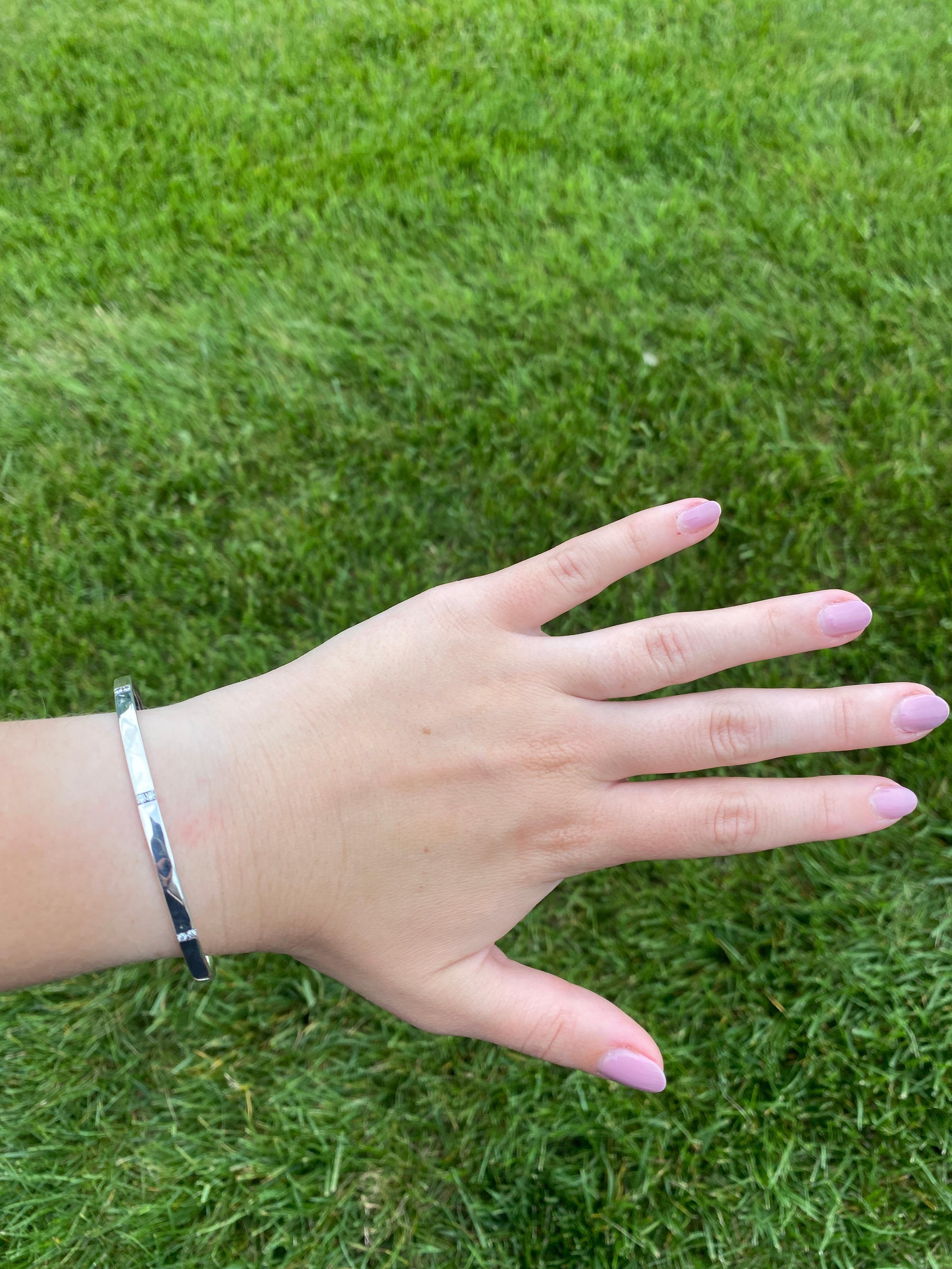 Ippolita Stardust .20ctw Diamond Sterling Silver Bangle Bracelet For Sale 1