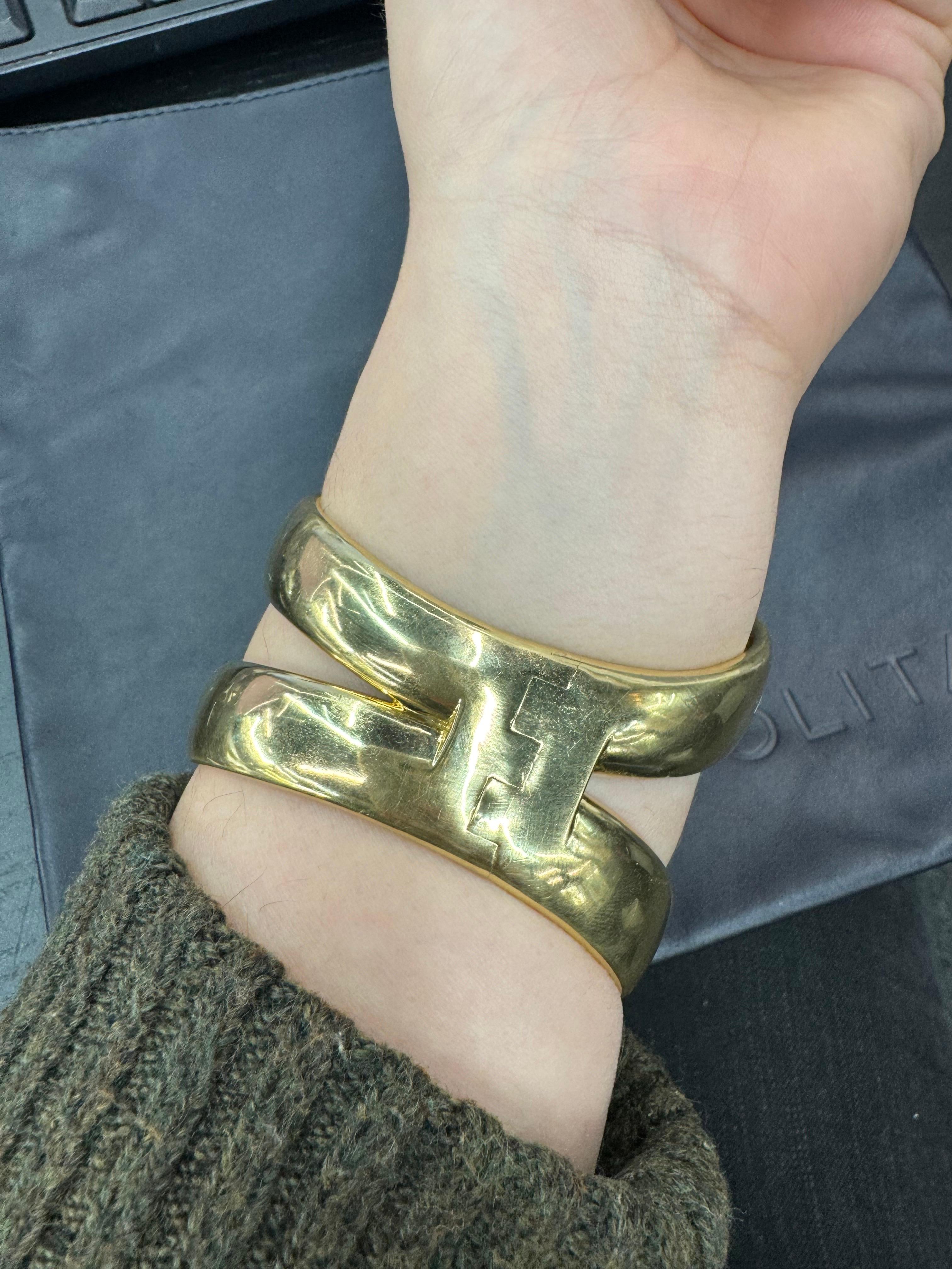 Ippolita Stardust Diamond Sapphire Wide Bangle Bracelet 18KT Yellow 151 Grams 4