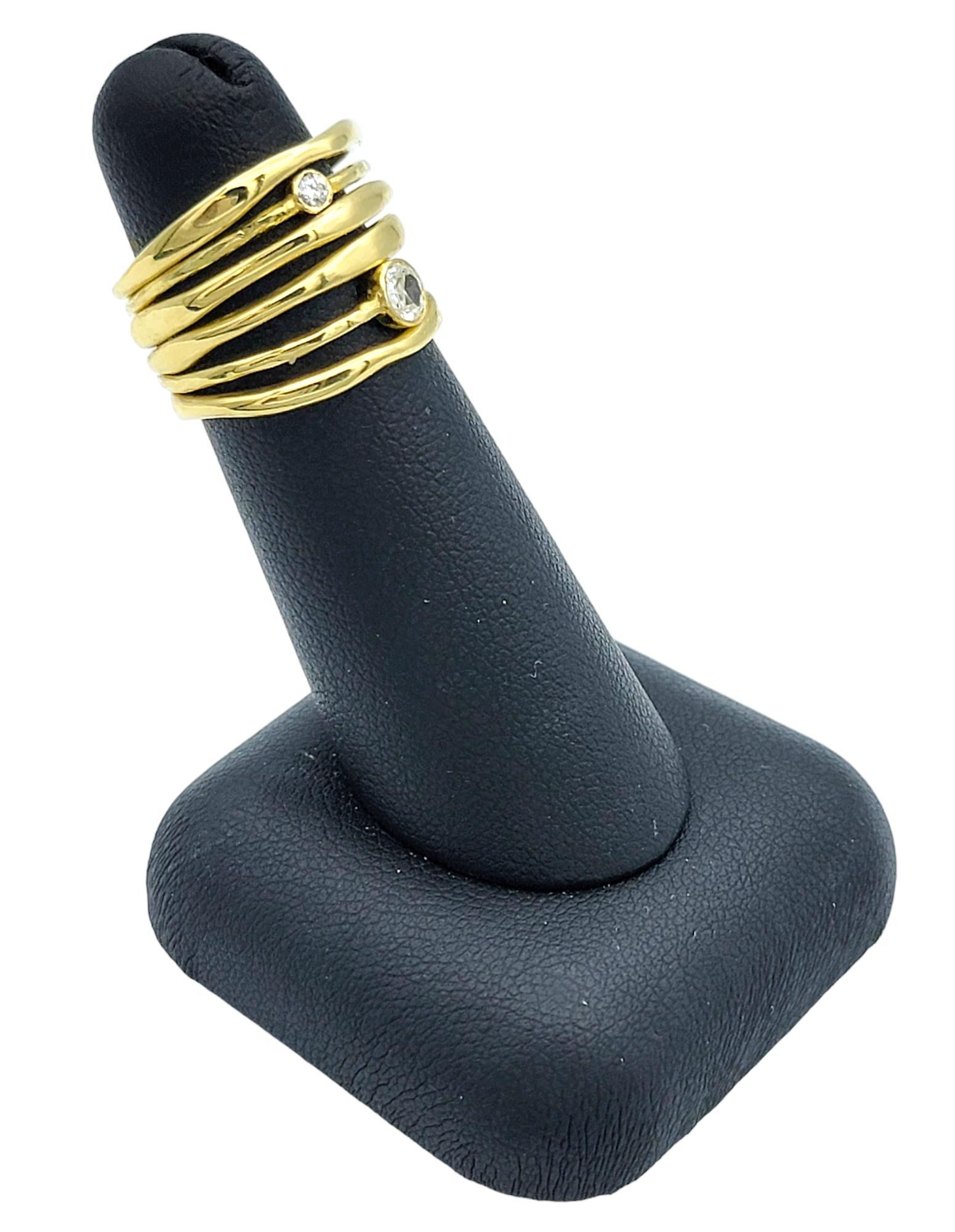 Ippolita Stardust Movie Star 6 Band Ring with Diamonds in 18 Karat Yellow Gold For Sale 4