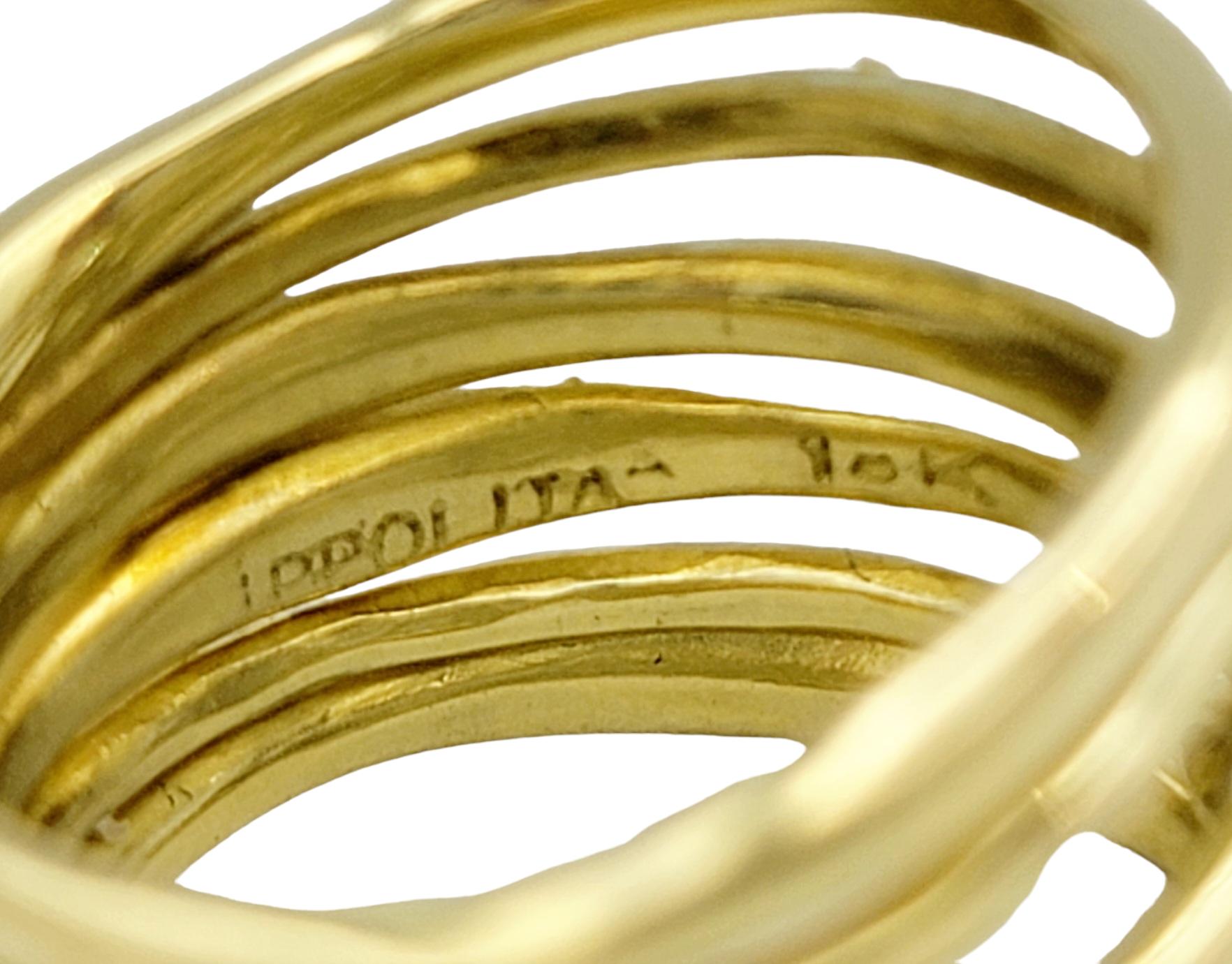 Ippolita Stardust Movie Star 6 Band Ring with Diamonds in 18 Karat Yellow Gold For Sale 1