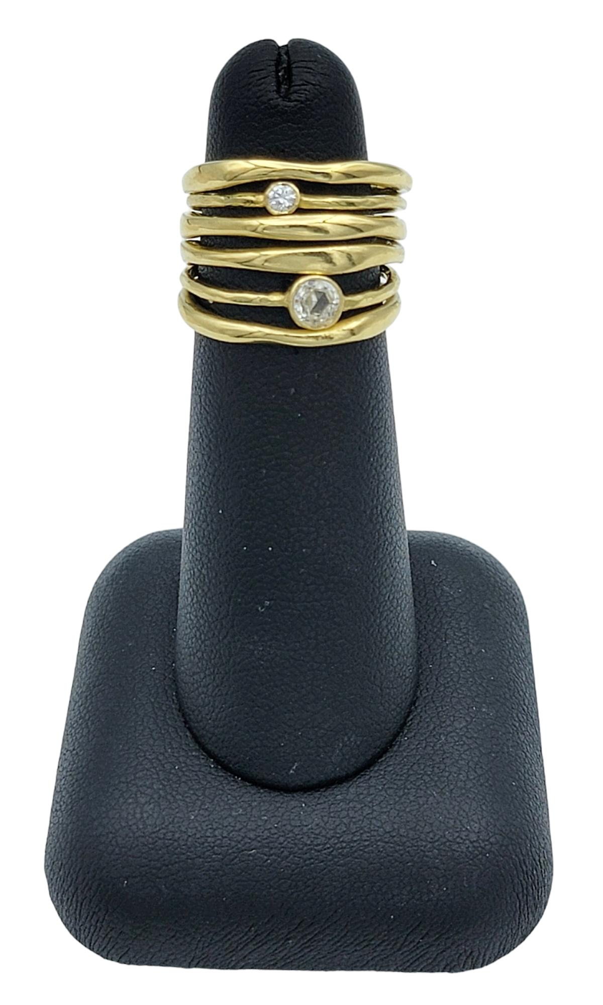 Ippolita Stardust Movie Star 6 Band Ring with Diamonds in 18 Karat Yellow Gold For Sale 3