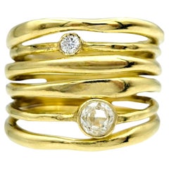 Ippolita Movie Star 6 anelli a fascia con diamanti in oro giallo 18 carati