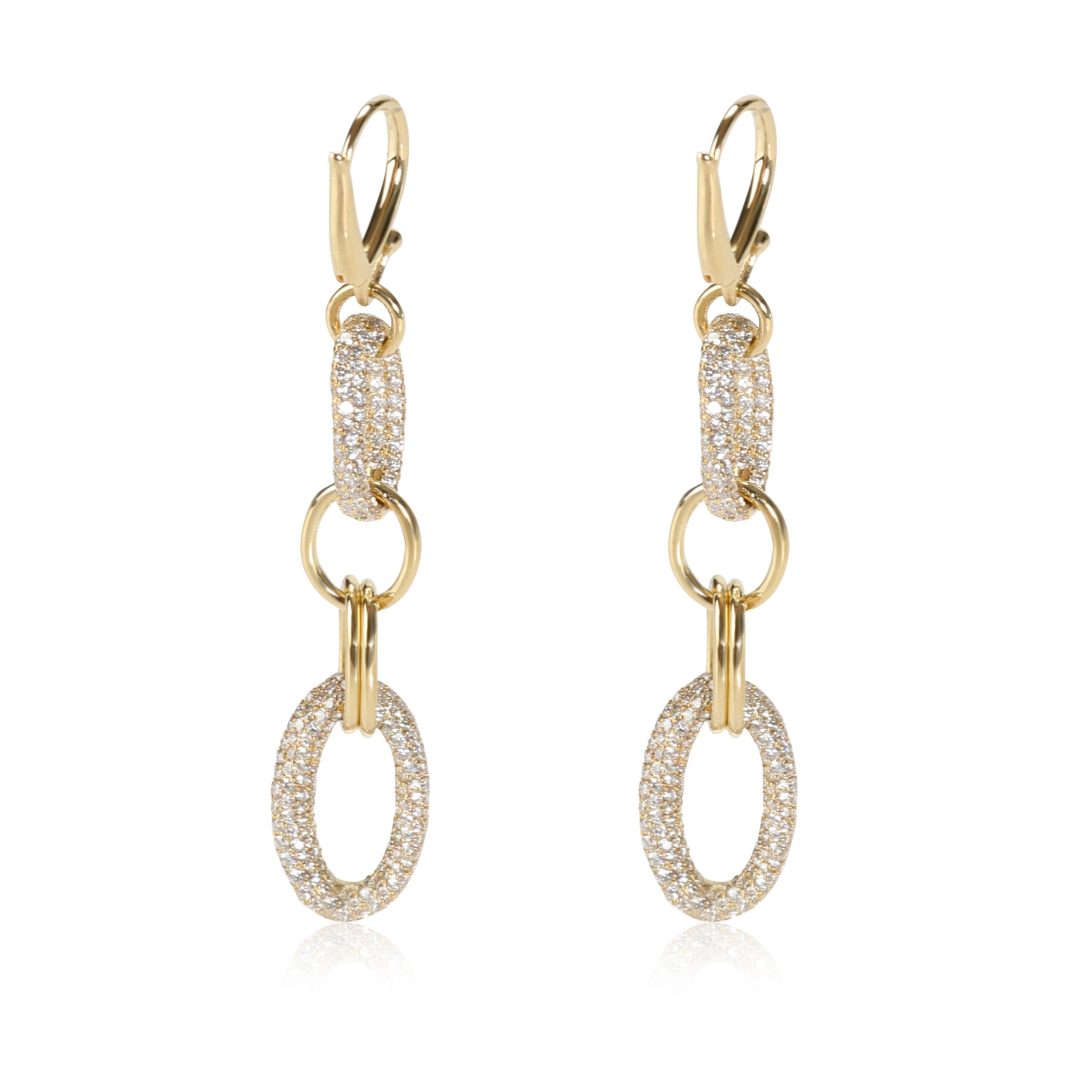 Ippolita Stardust Boucle d'oreille pendante en or jaune 18 carats avec diamant ovale 4.24 CTW Pour femmes en vente
