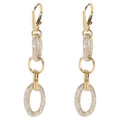 Ippolita Stardust Oval Link Drop Diamond Earring in 18K Yellow Gold 4.24 CTW