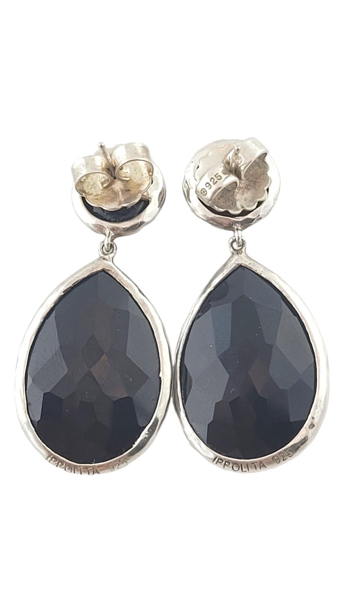 Pear Cut Ippolita Sterling Silver Black Onyx Rock Candy Drop Earrings #17455