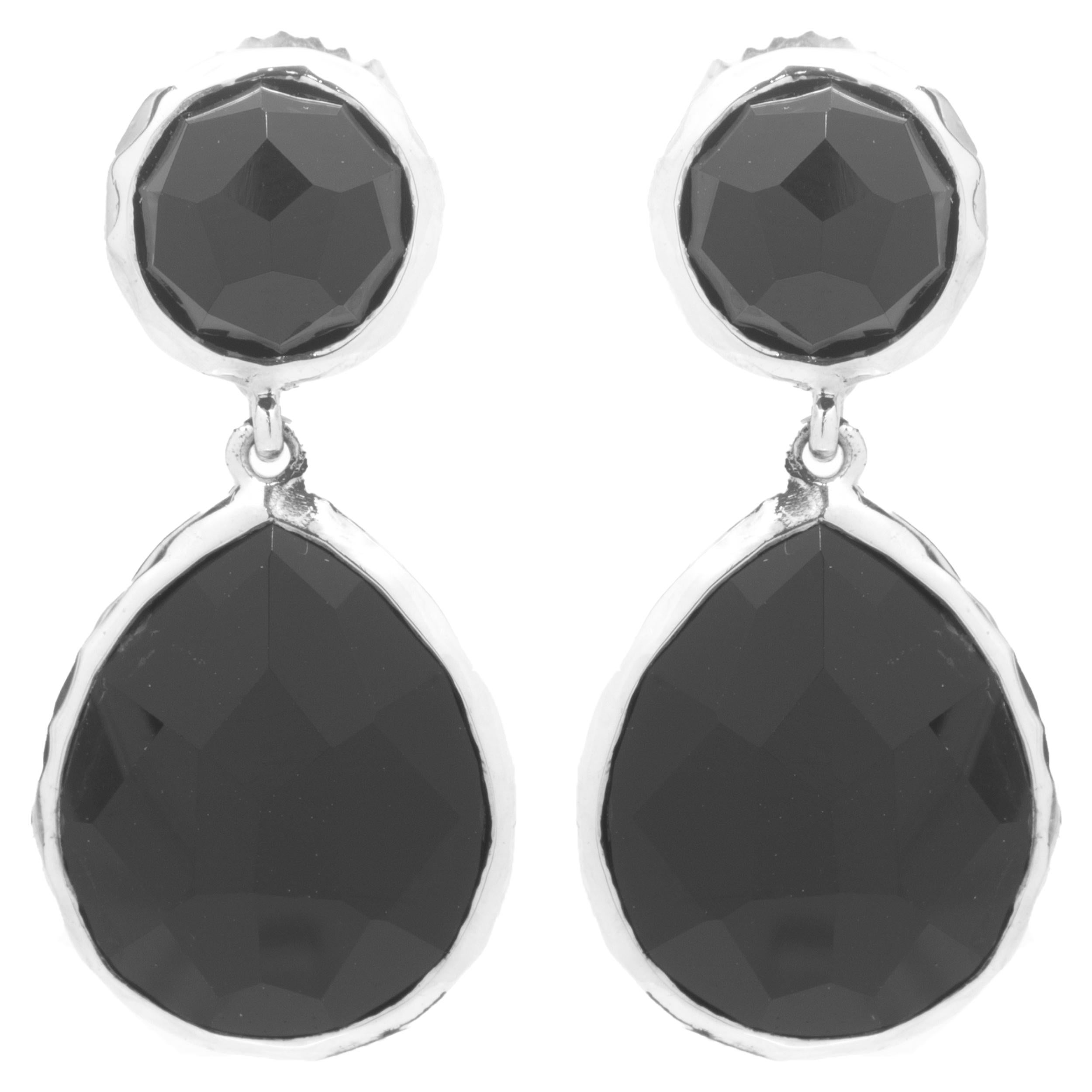 black onyx earrings sterling silver